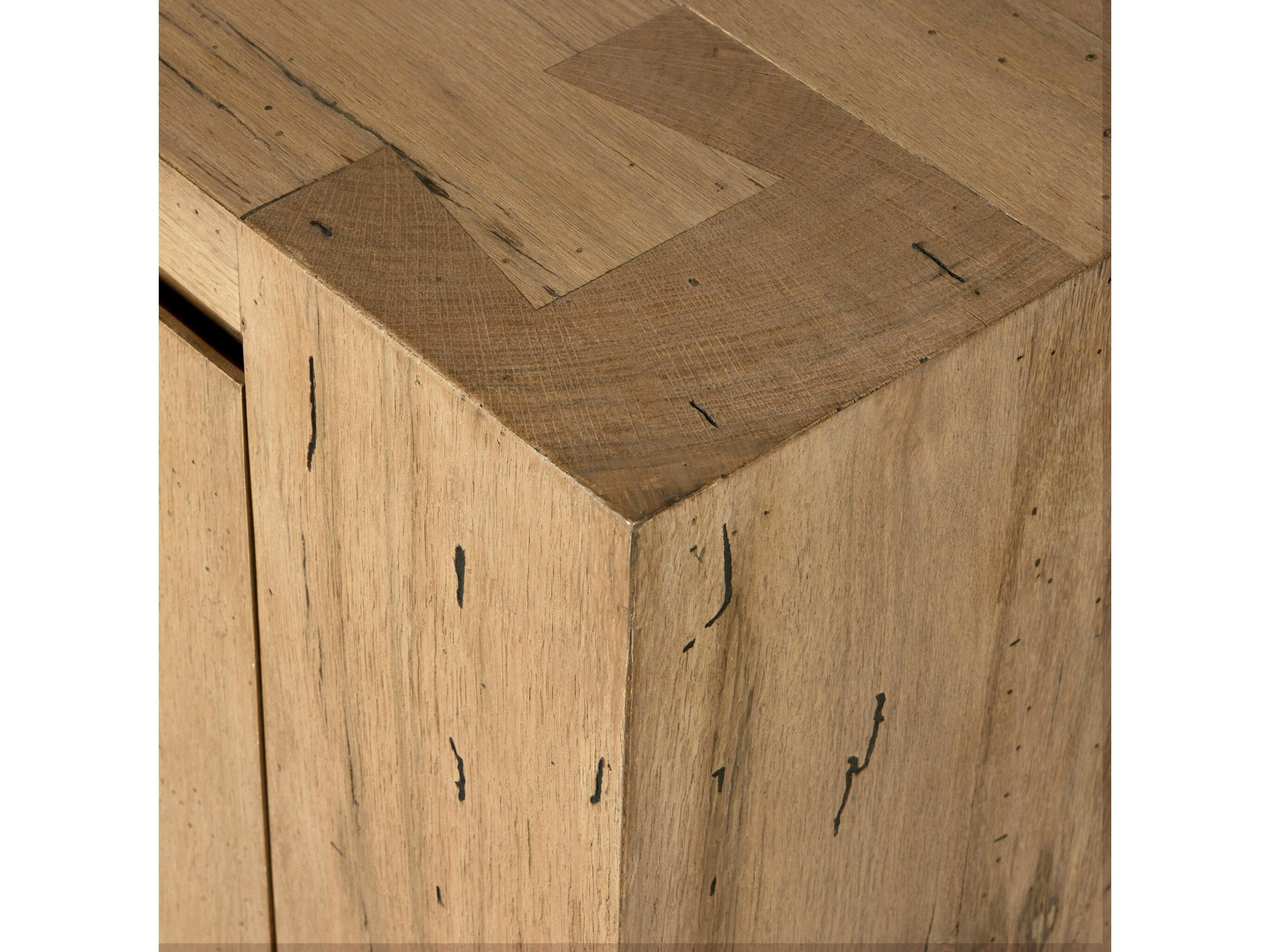 Four Hands Wesson Abaso 94" Hardwood Black Rustic Wormwood Oak Media Console