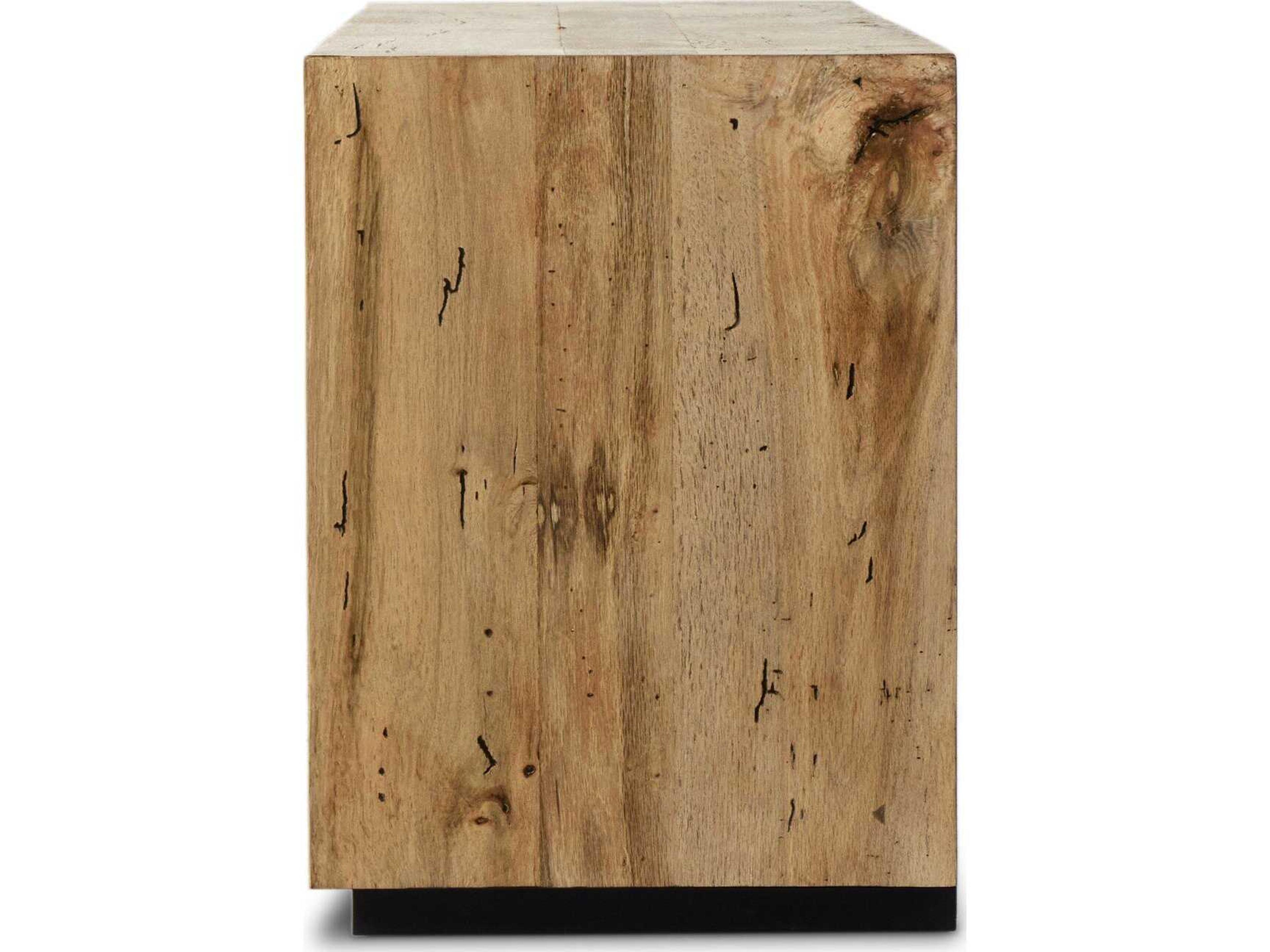 Four Hands Wesson Abaso 94" Hardwood Black Rustic Wormwood Oak Media Console