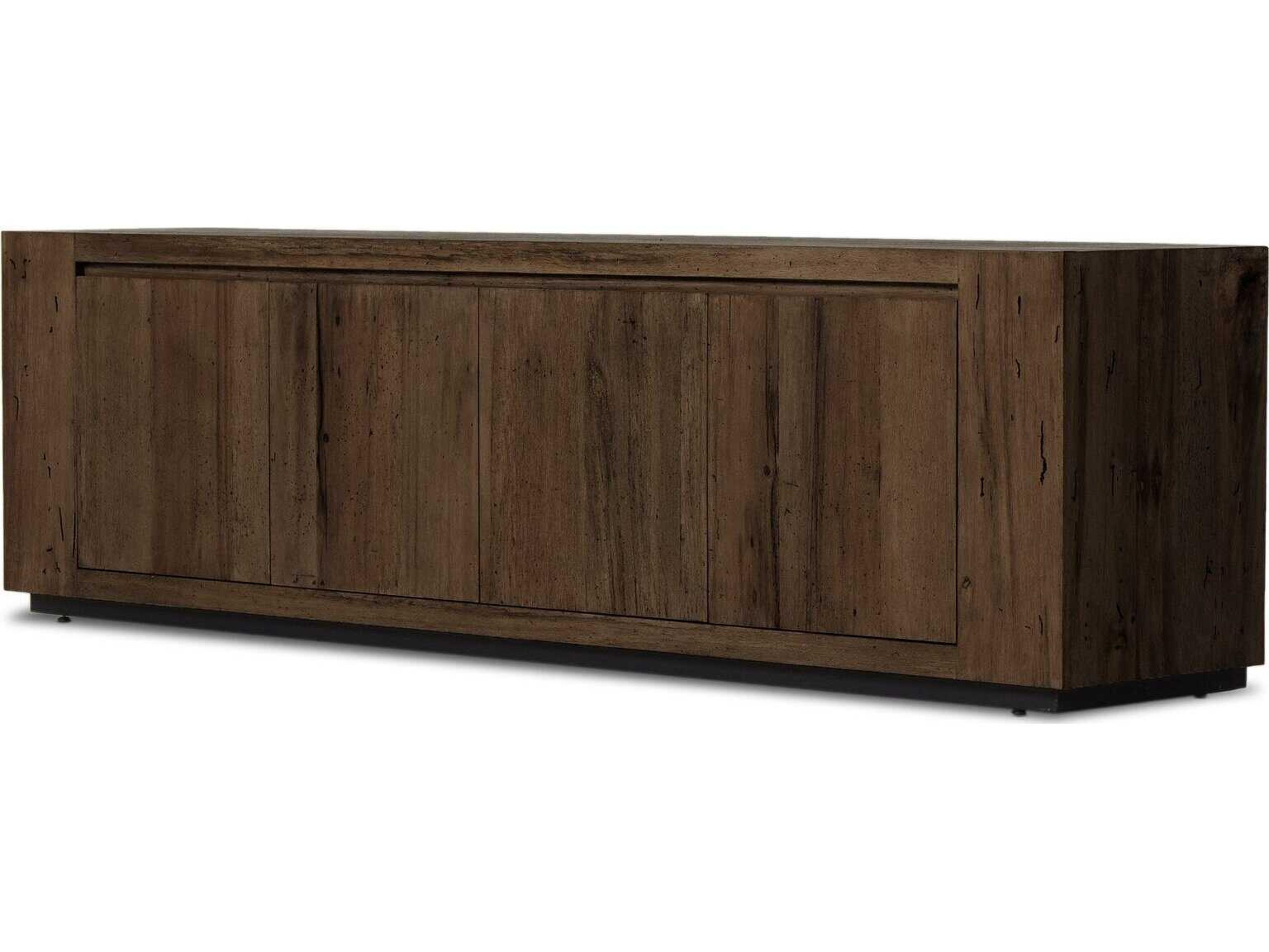 Wesson Abaso 94" Hardwood Black Ebony Rustic Wormwood Oak Media Console