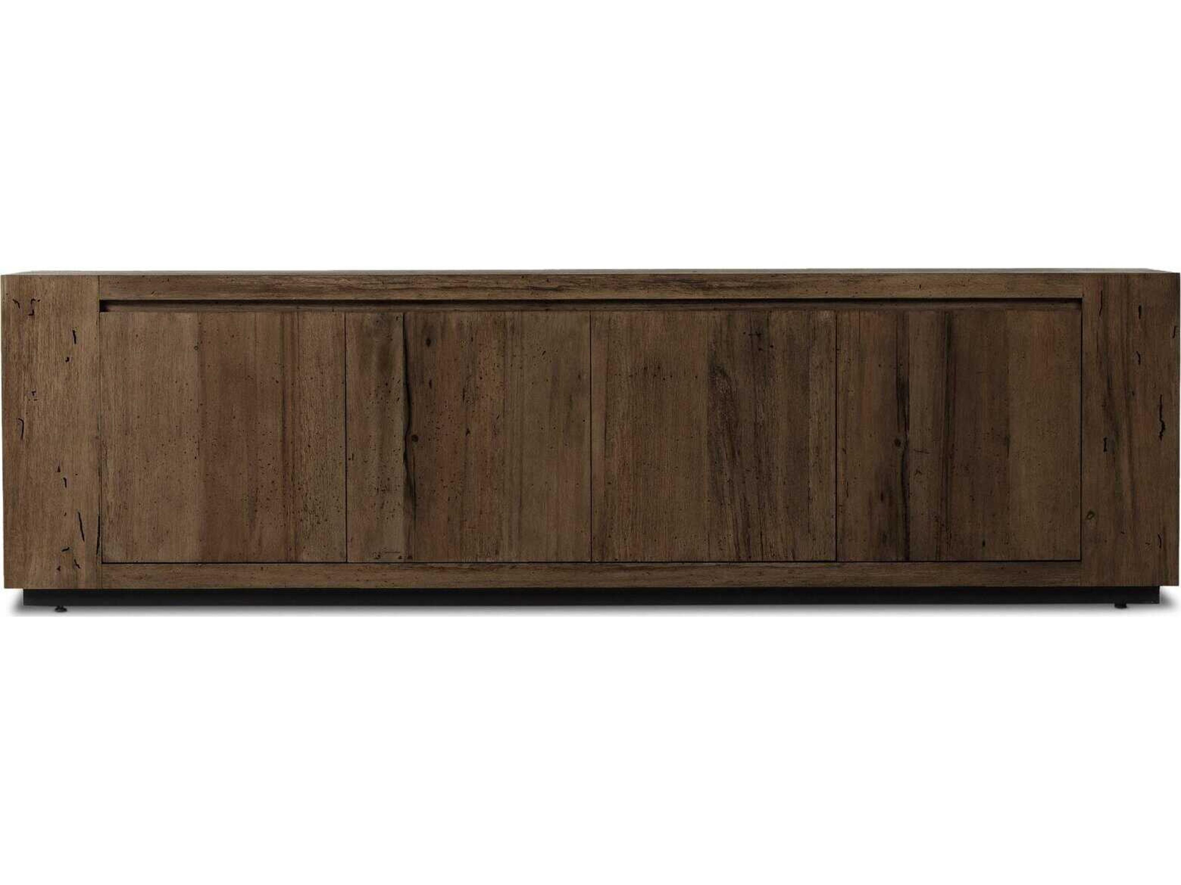 Four Hands Wesson Abaso 94" Hardwood Black Ebony Rustic Wormwood Oak Media Console