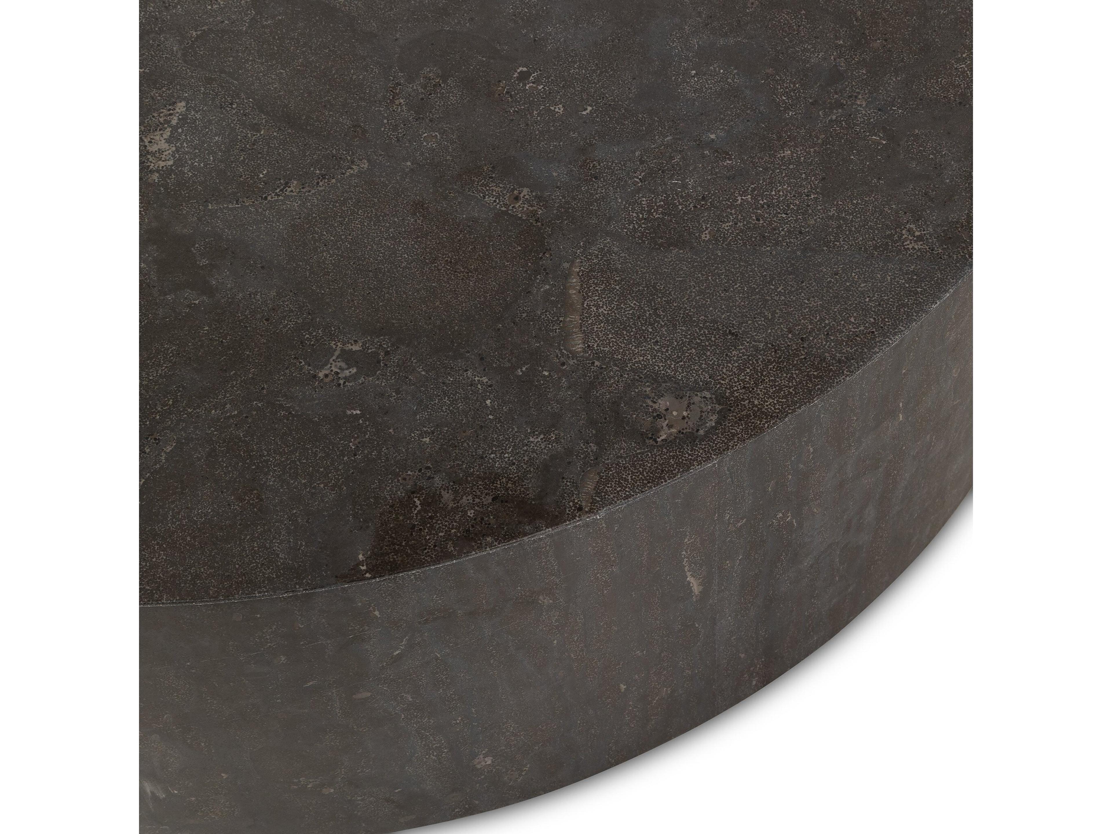 Four Hands Hughes Round Bluestone Coffee Table