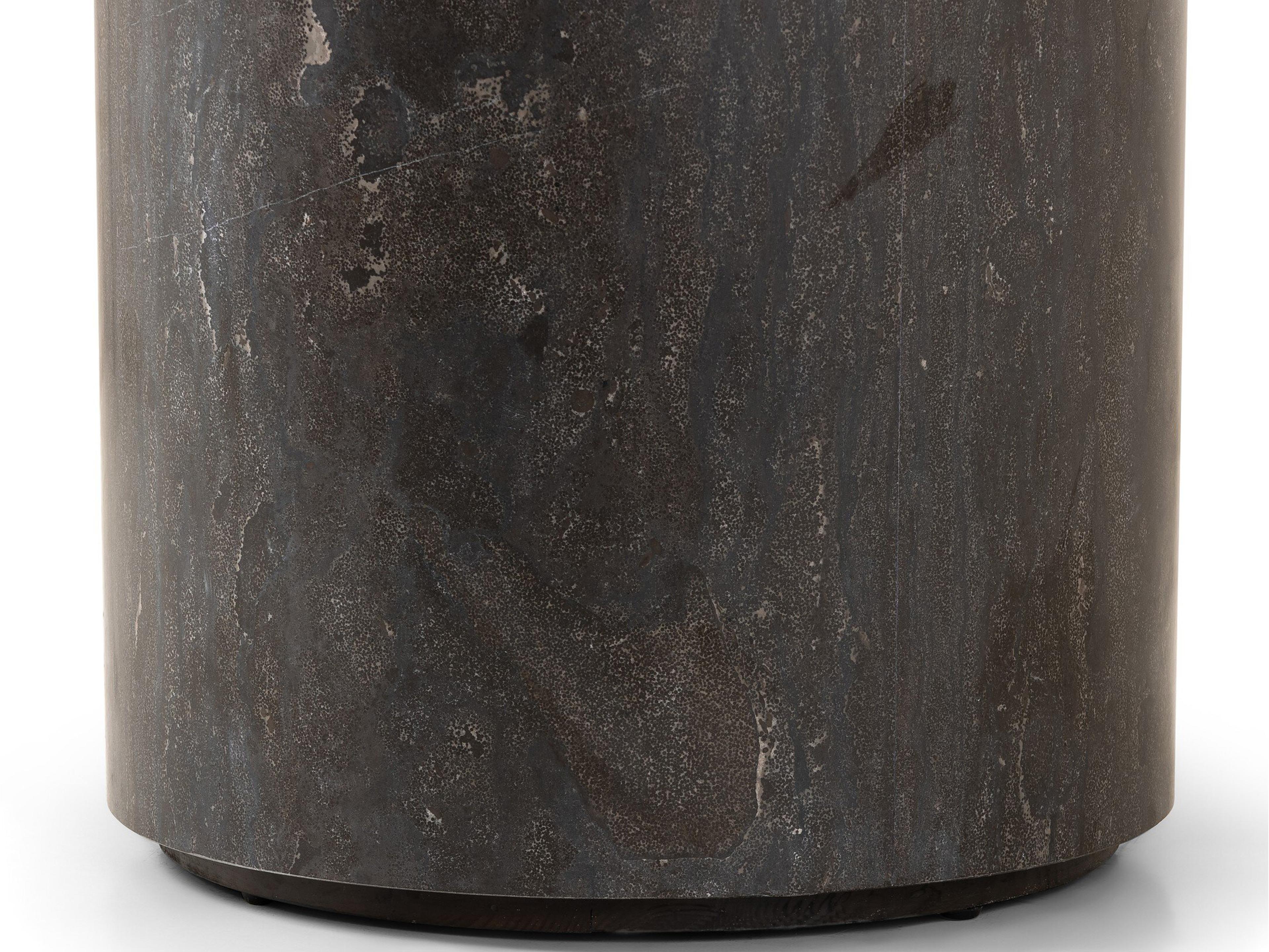 Four Hands Hughes Round Bluestone End Table