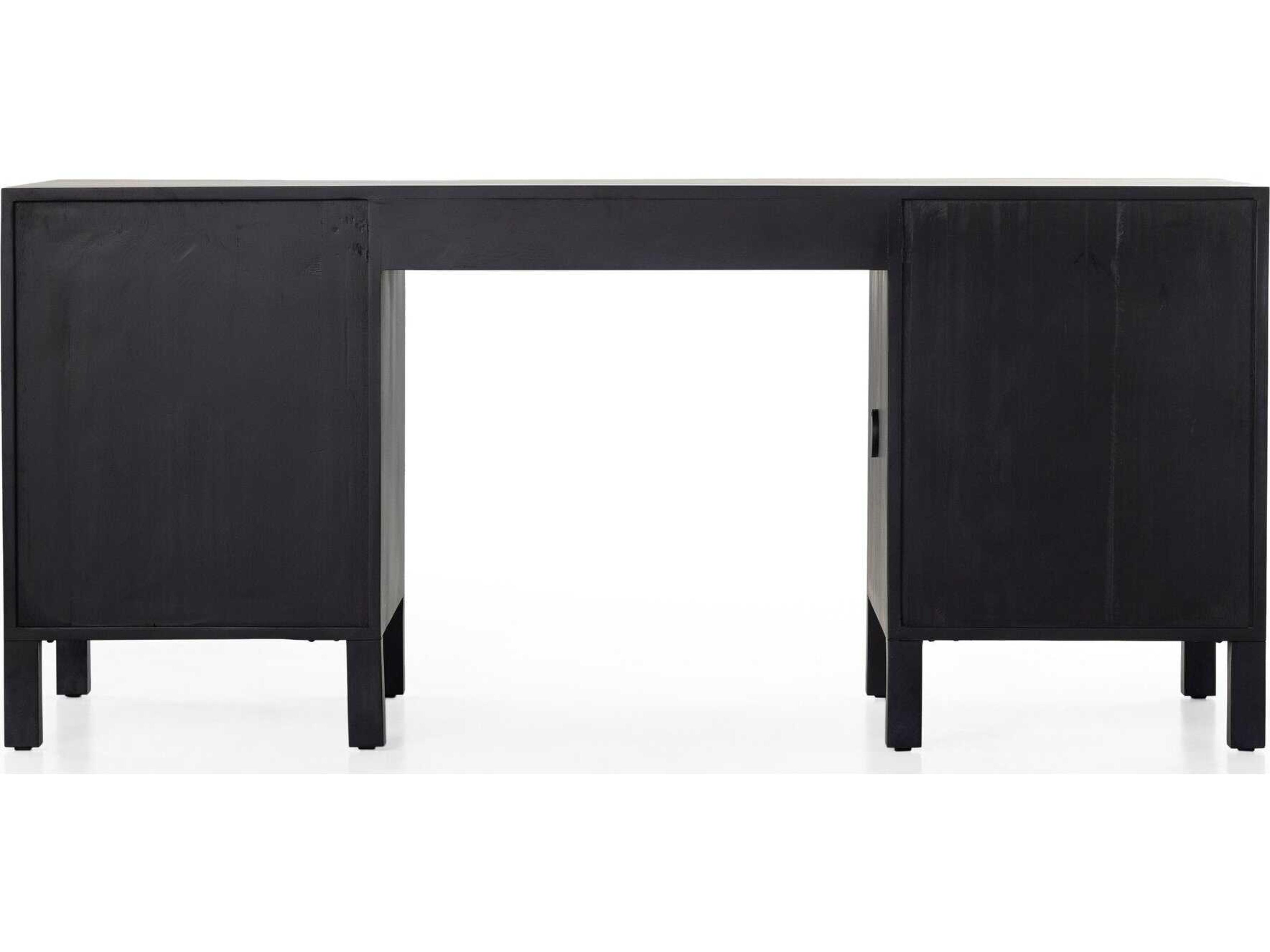 Four Hands Fulton Isador Black Wash Poplar Wood Executive Desk