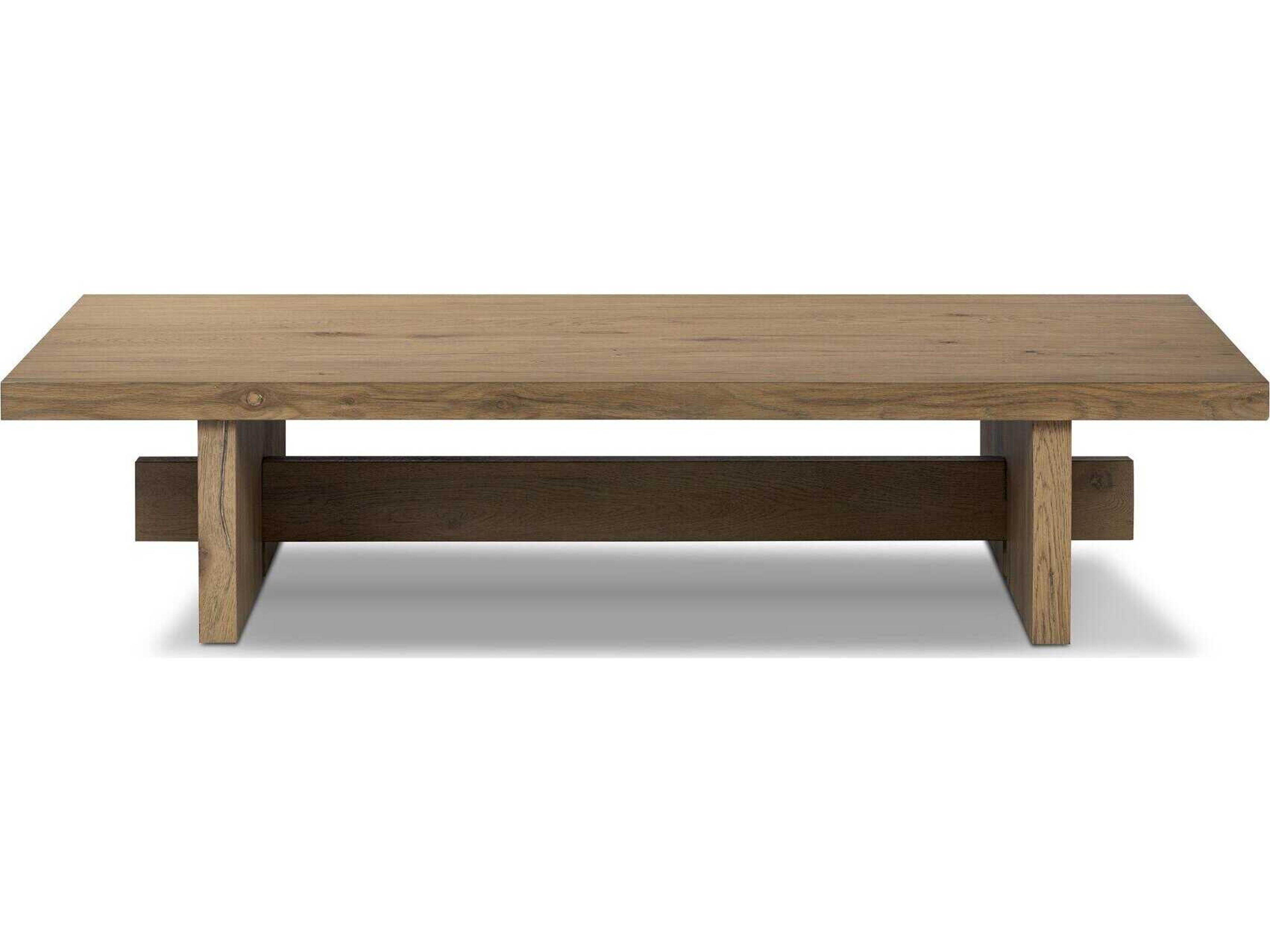 Four Hands Haiden Rectangular Wood Rubbed Light Oak Veneer Coffee Table
