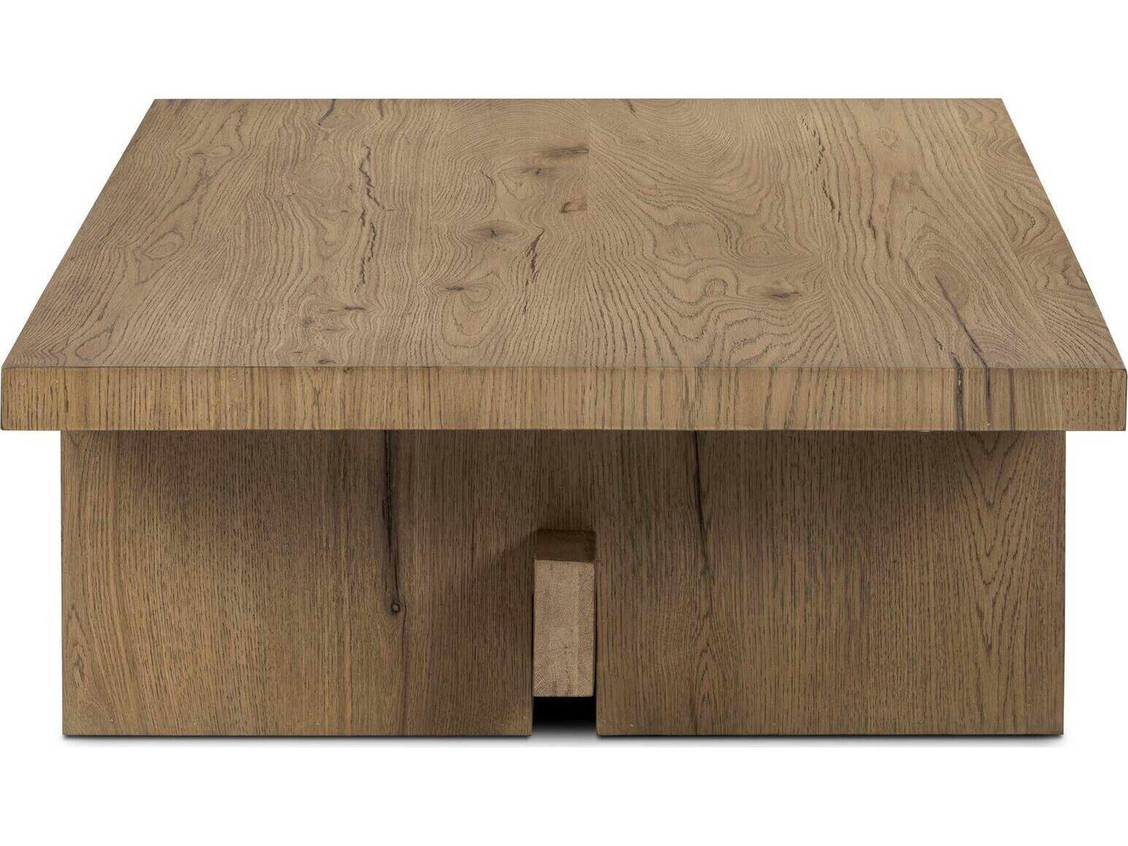 Four Hands Haiden Rectangular Wood Rubbed Light Oak Veneer Coffee Table