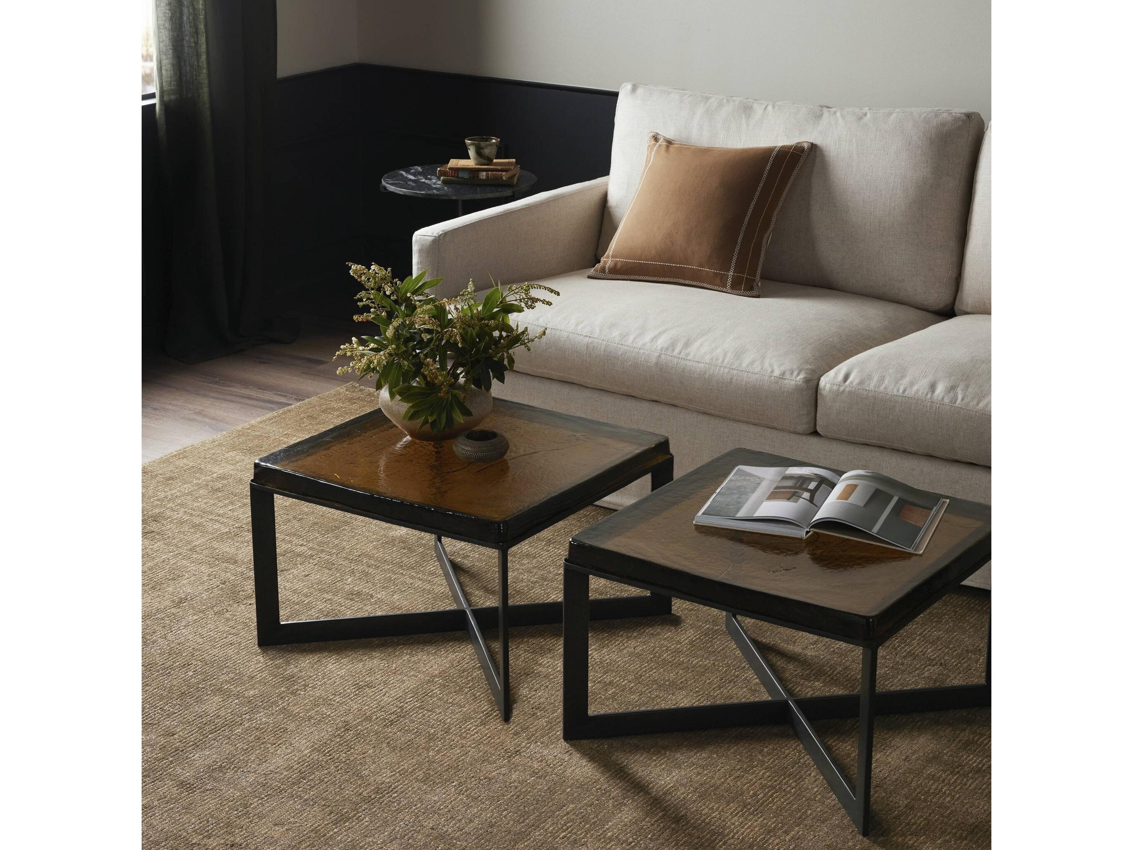 Four Hands Marlow Lennie Amber Cast Glass Cast Glass Bunching Table