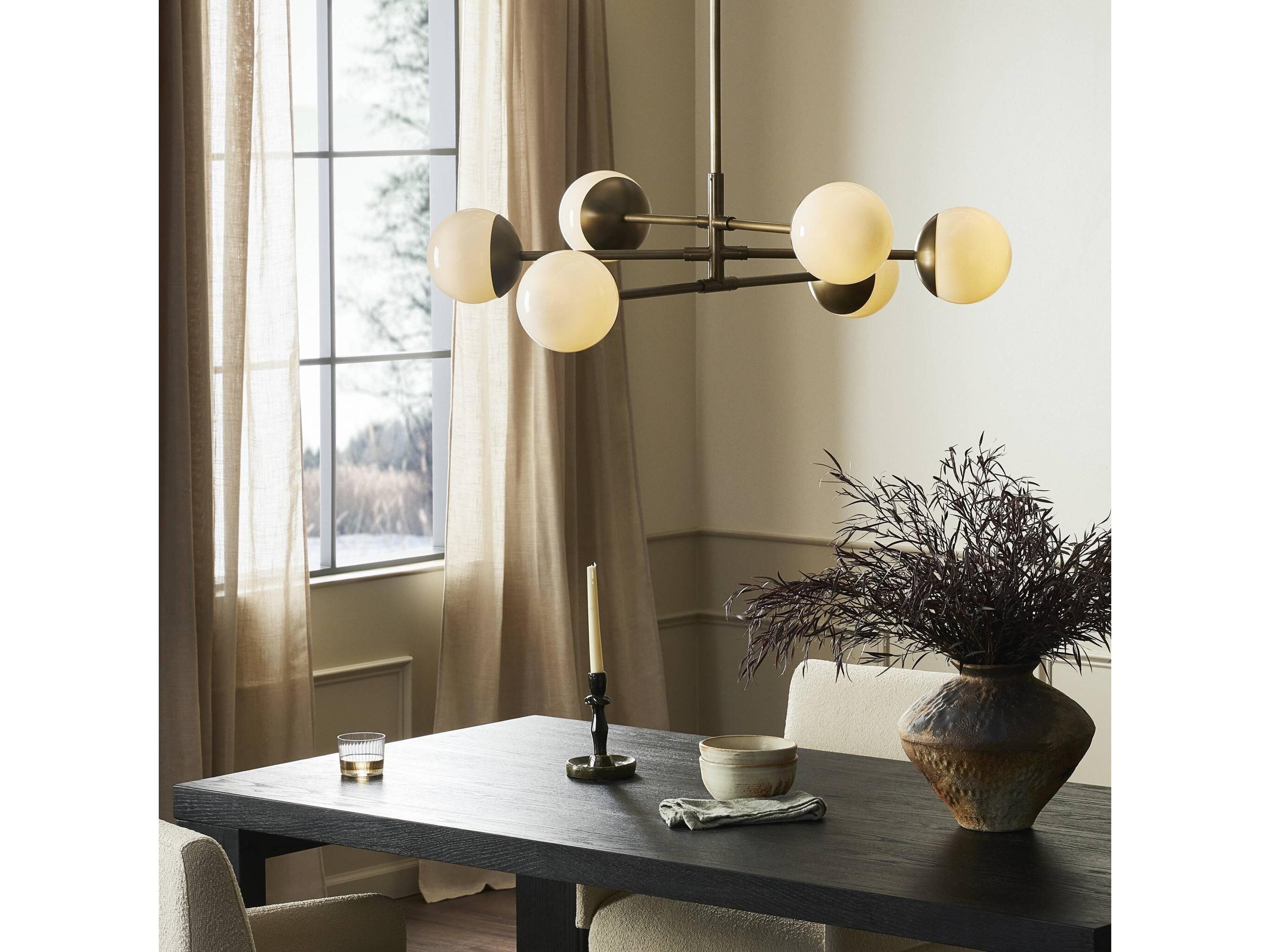 Four Hands Oriana Brass Globe Chandelier