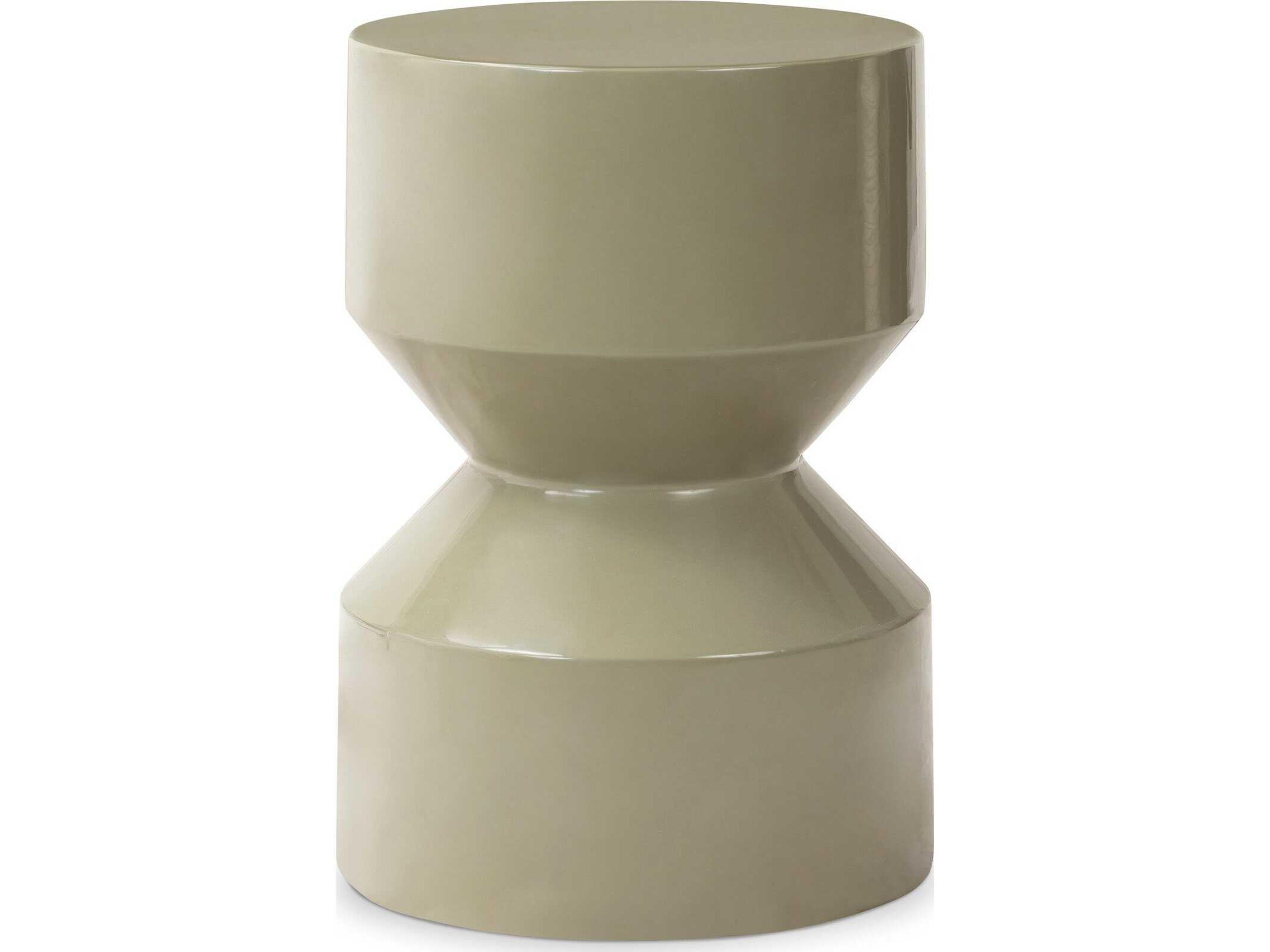 Chandler Round Moss Lacquered Concrete End Table