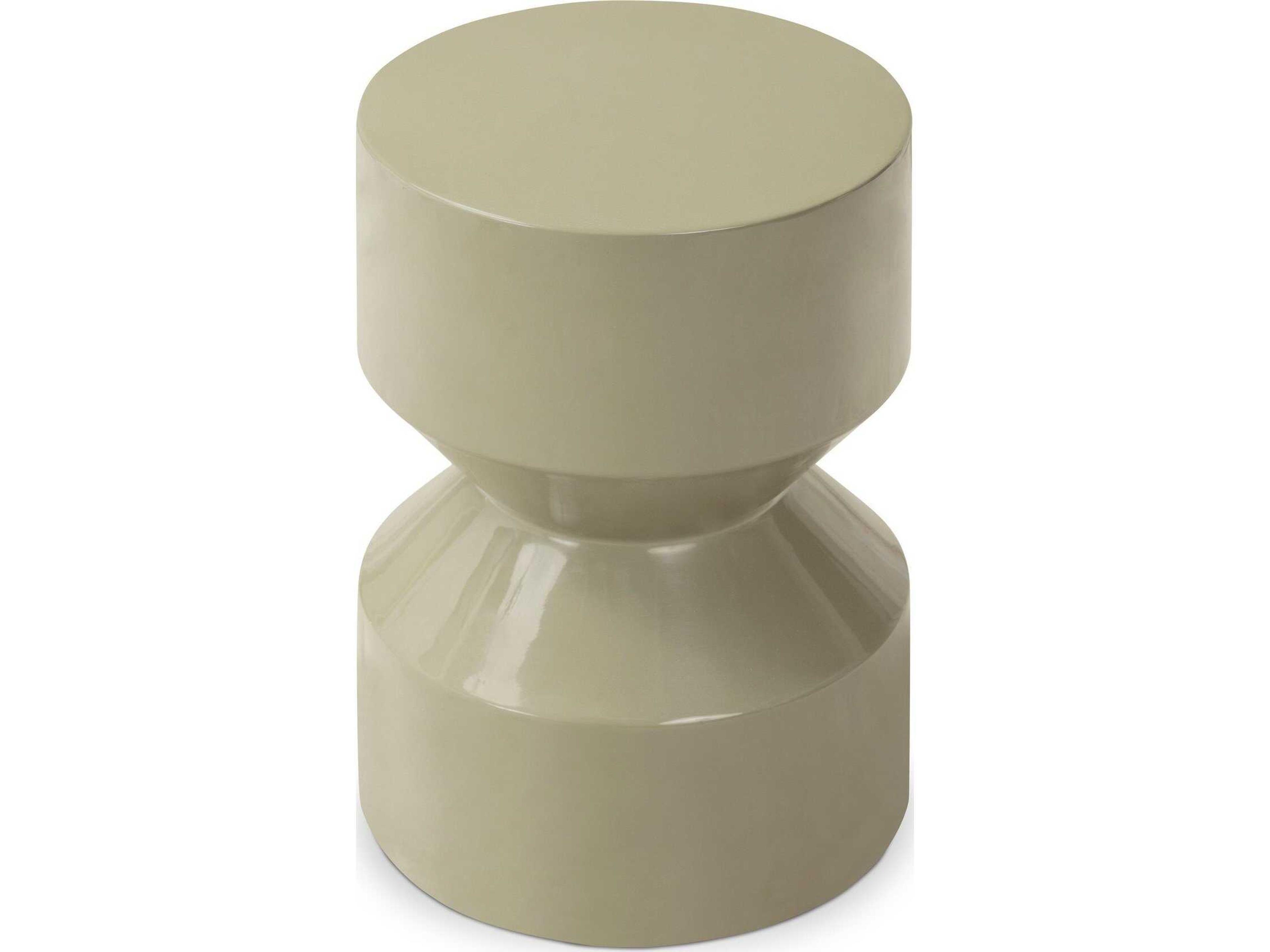 Four Hands Chandler Round Moss Lacquered Concrete End Table