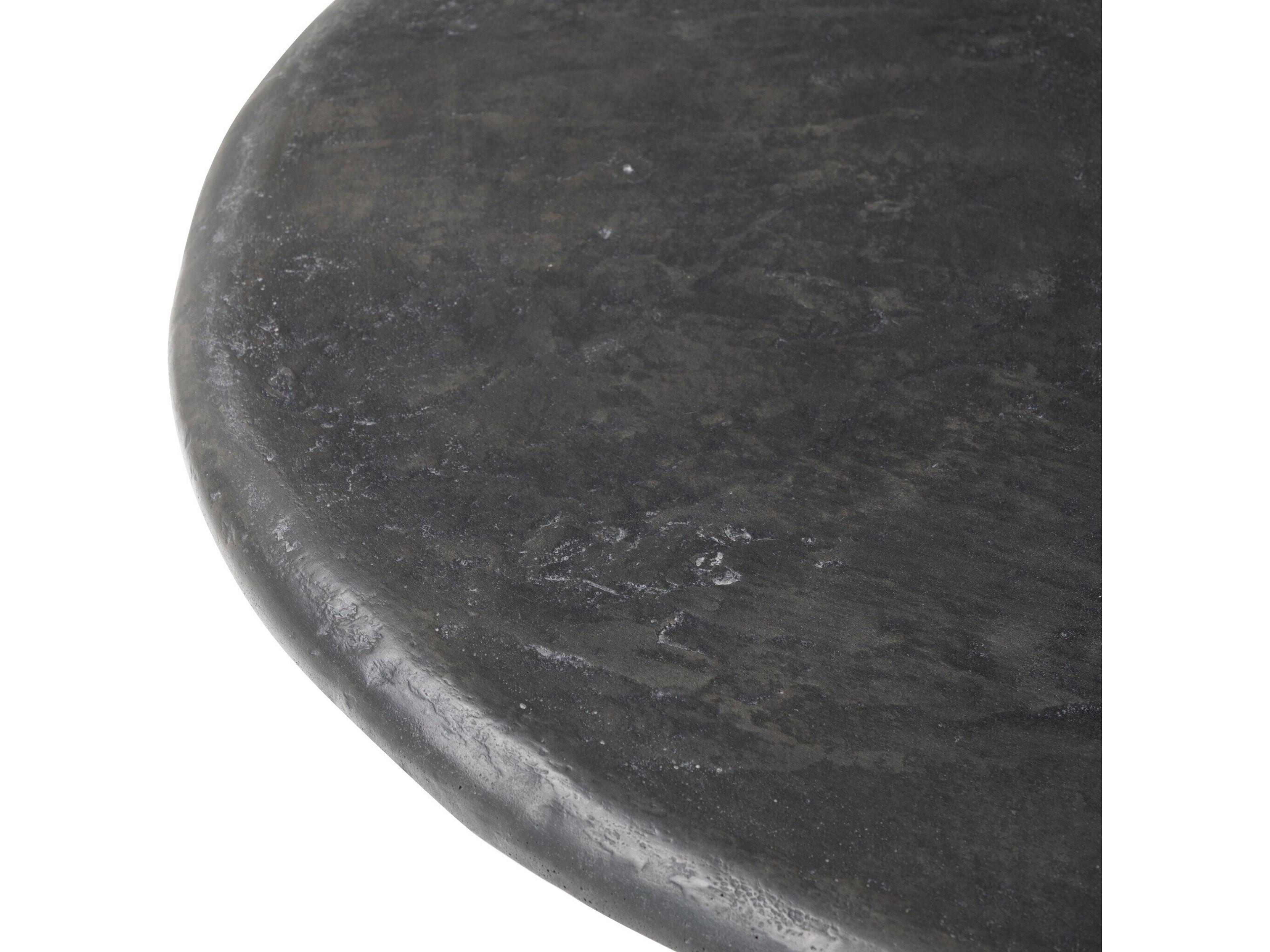 Four Hands Chandler Round Textured Black Concrete Coffee Table
