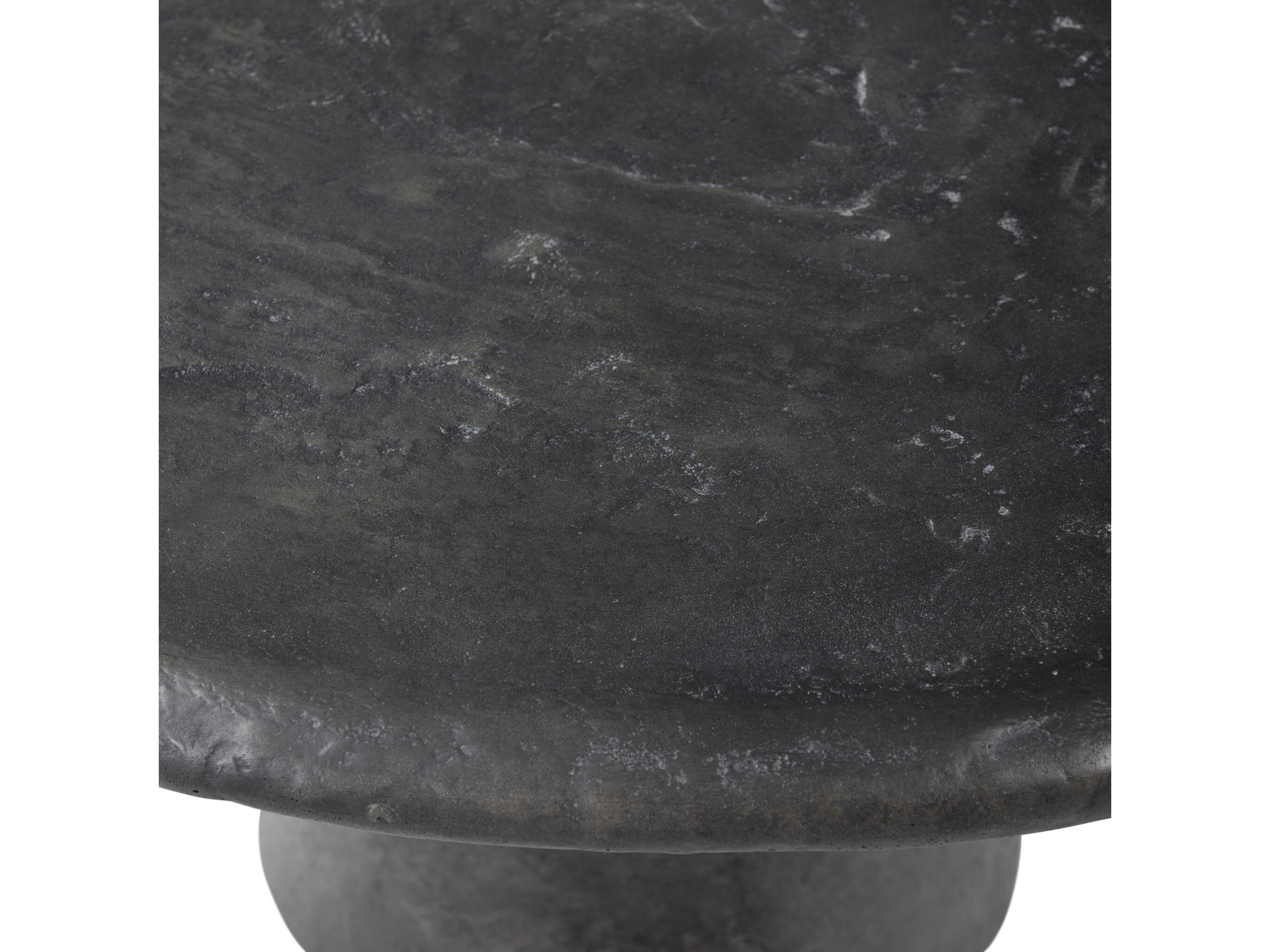 Four Hands Chandler Round Textured Black Concrete Coffee Table