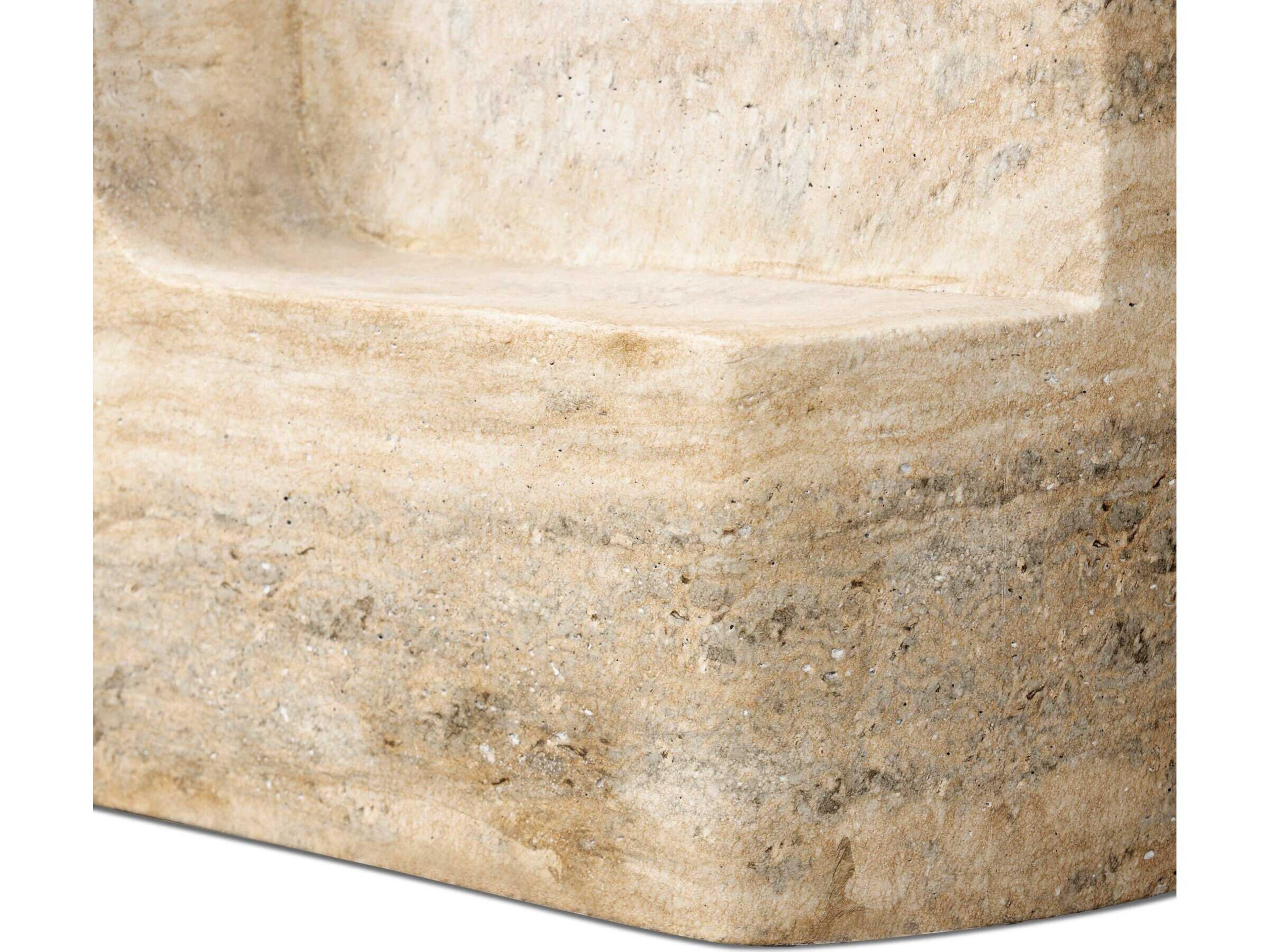 Four Hands Chandler Oval Concrete Textured Sandy Grey End Table