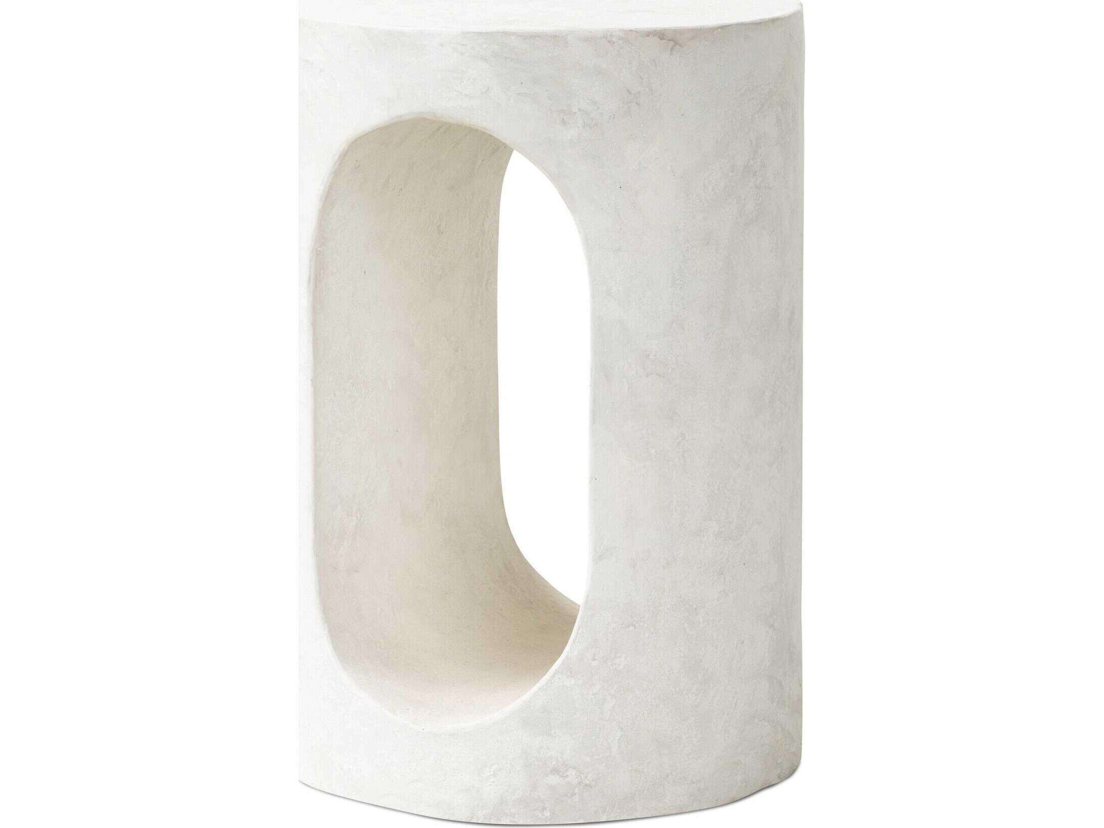 Chandler Round Concrete End Table Textured Modern