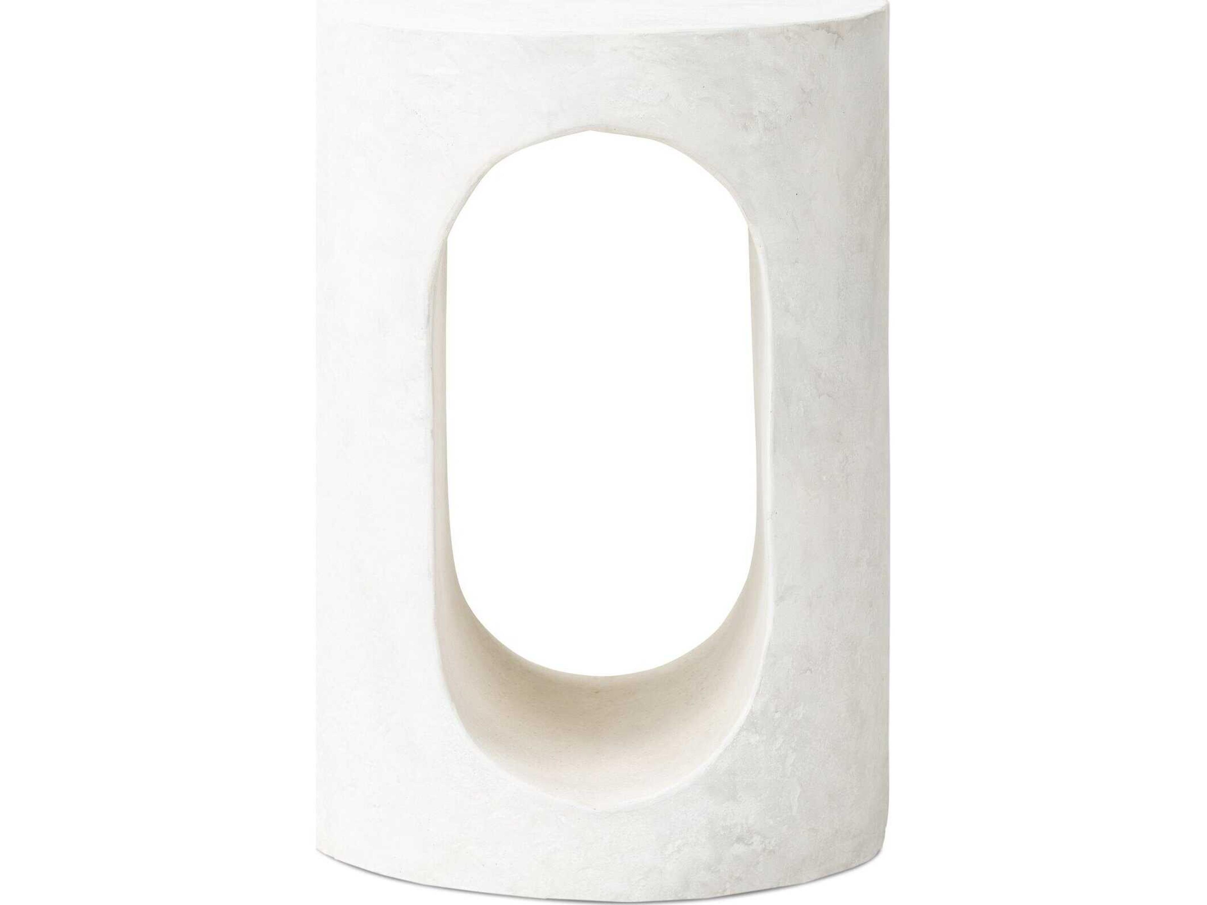 Four Hands Chandler Round Textured Lunar Concrete End Table