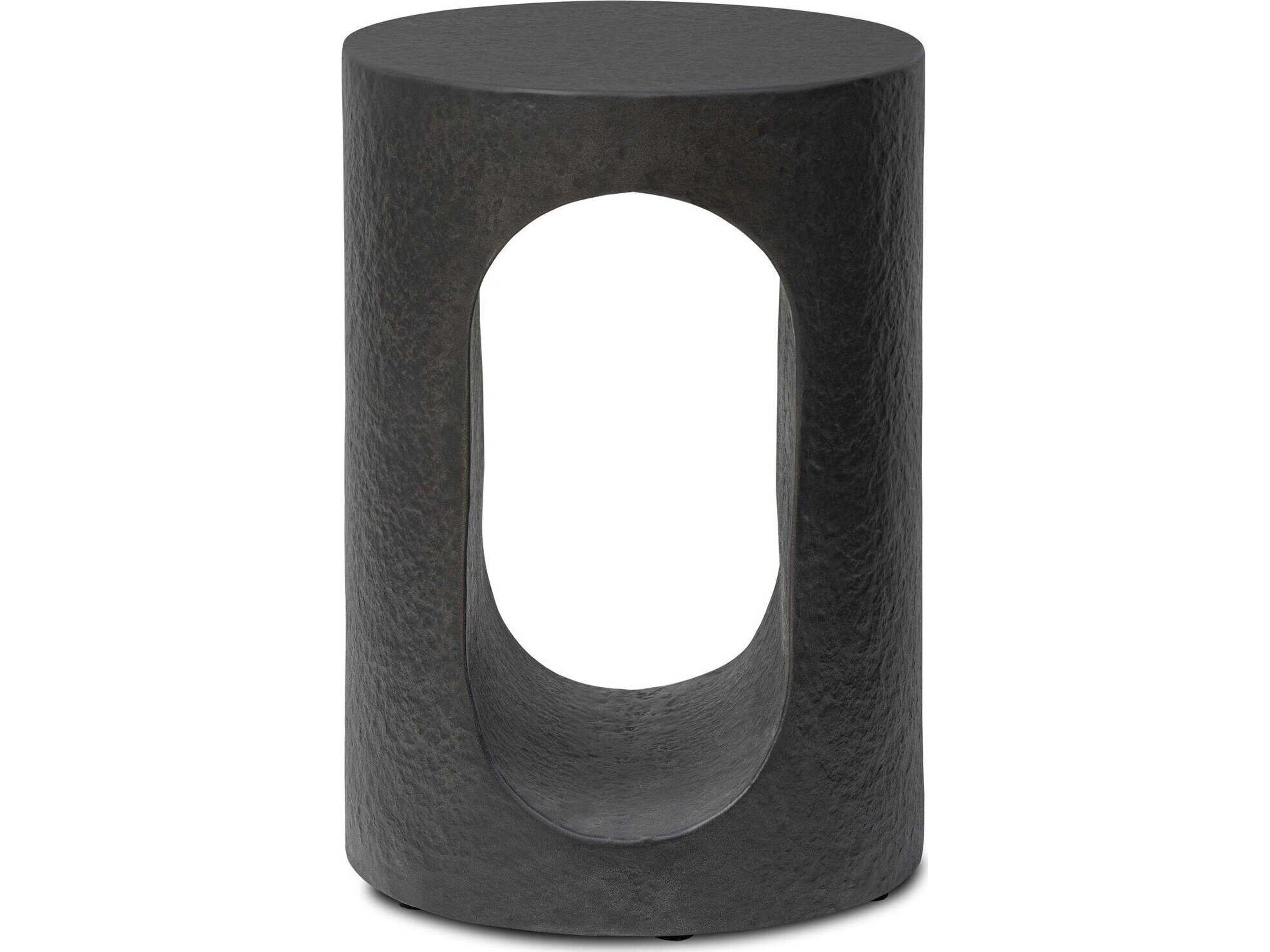 Four Hands Chandler Samson Distressed Graphite Concrete End Table