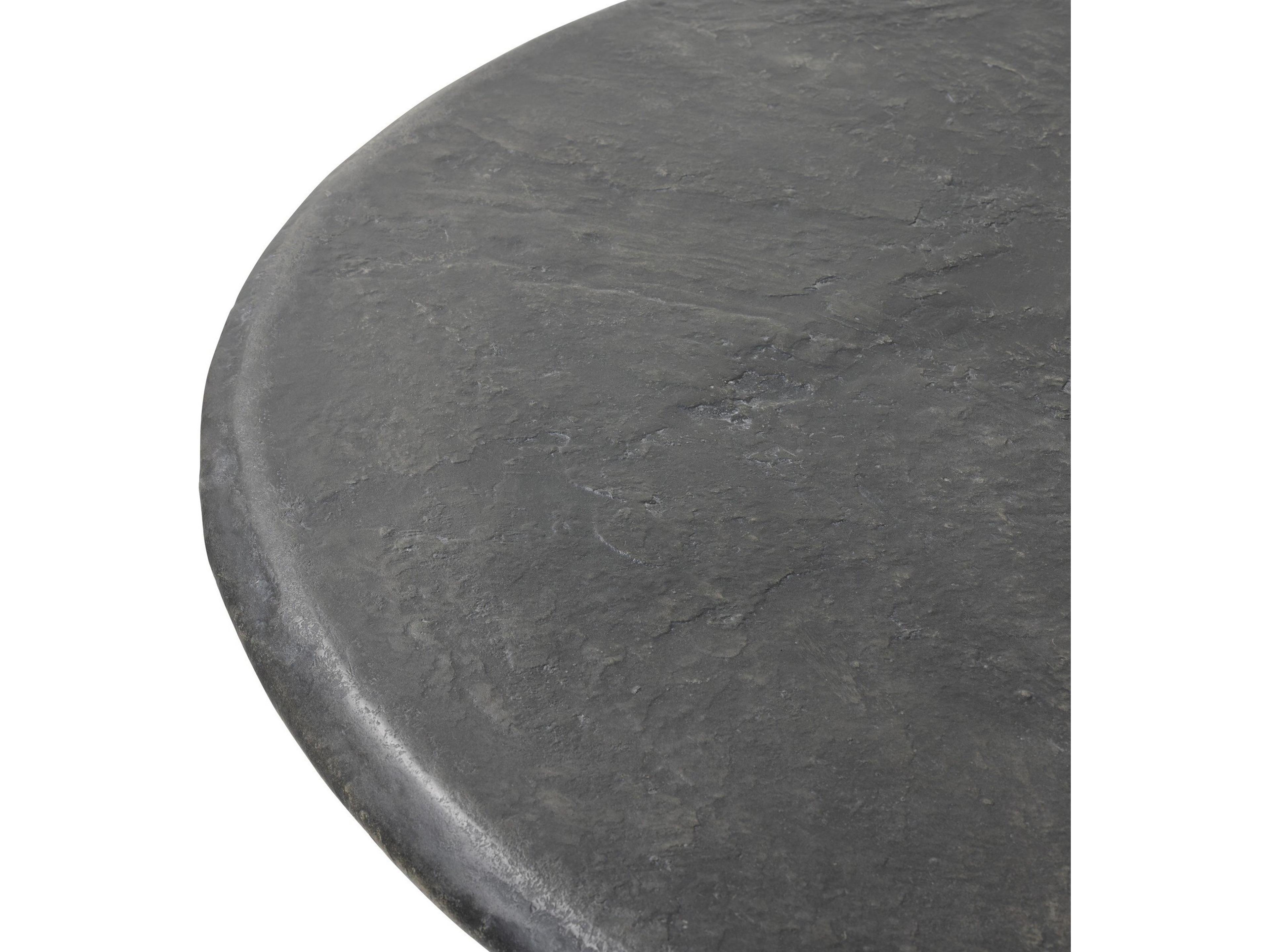 Four Hands Chandler Round Textured Black Concrete Dining Table
