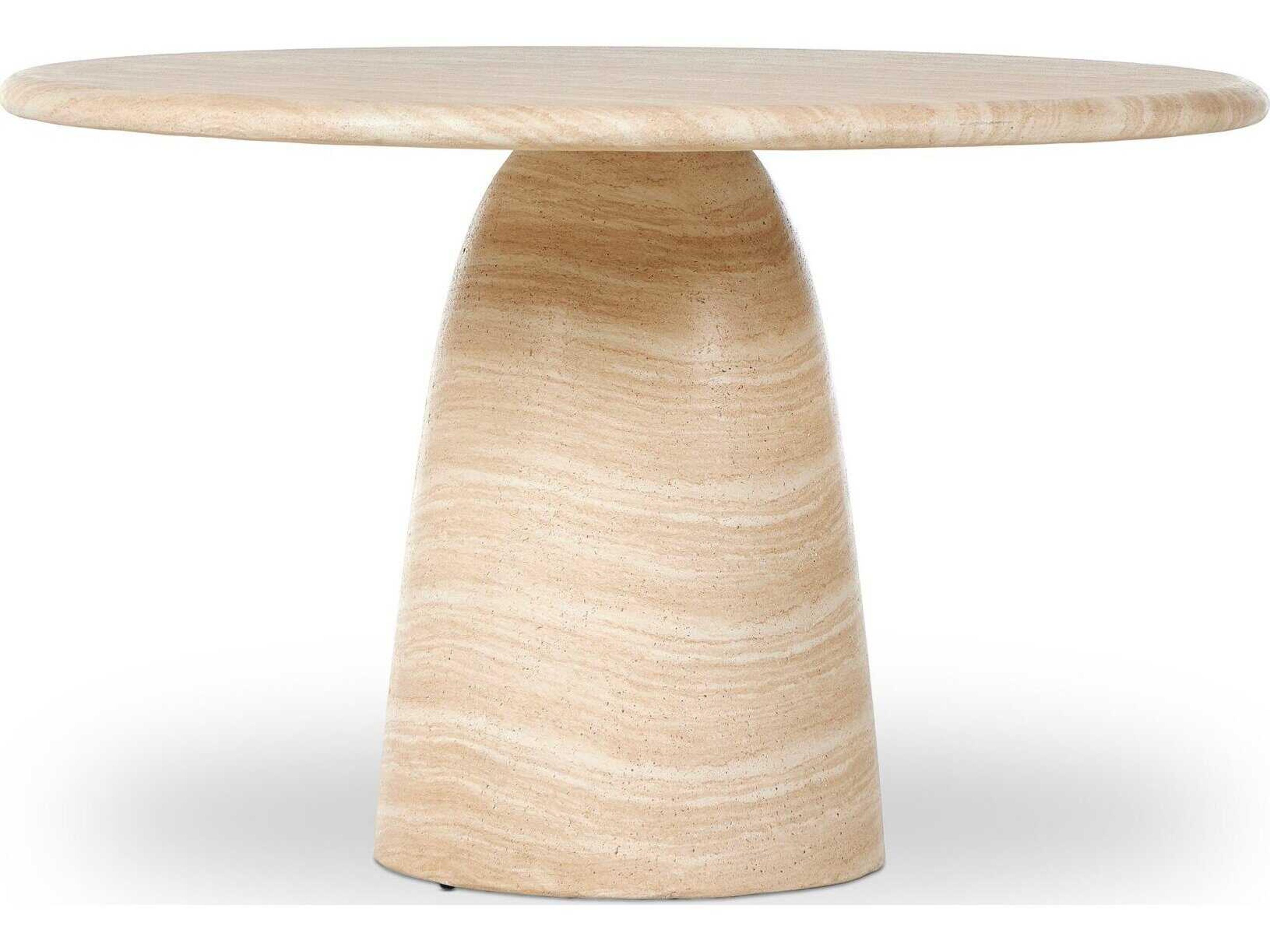 Four Hands Chandler Round Concrete Sand Striae Dining Table