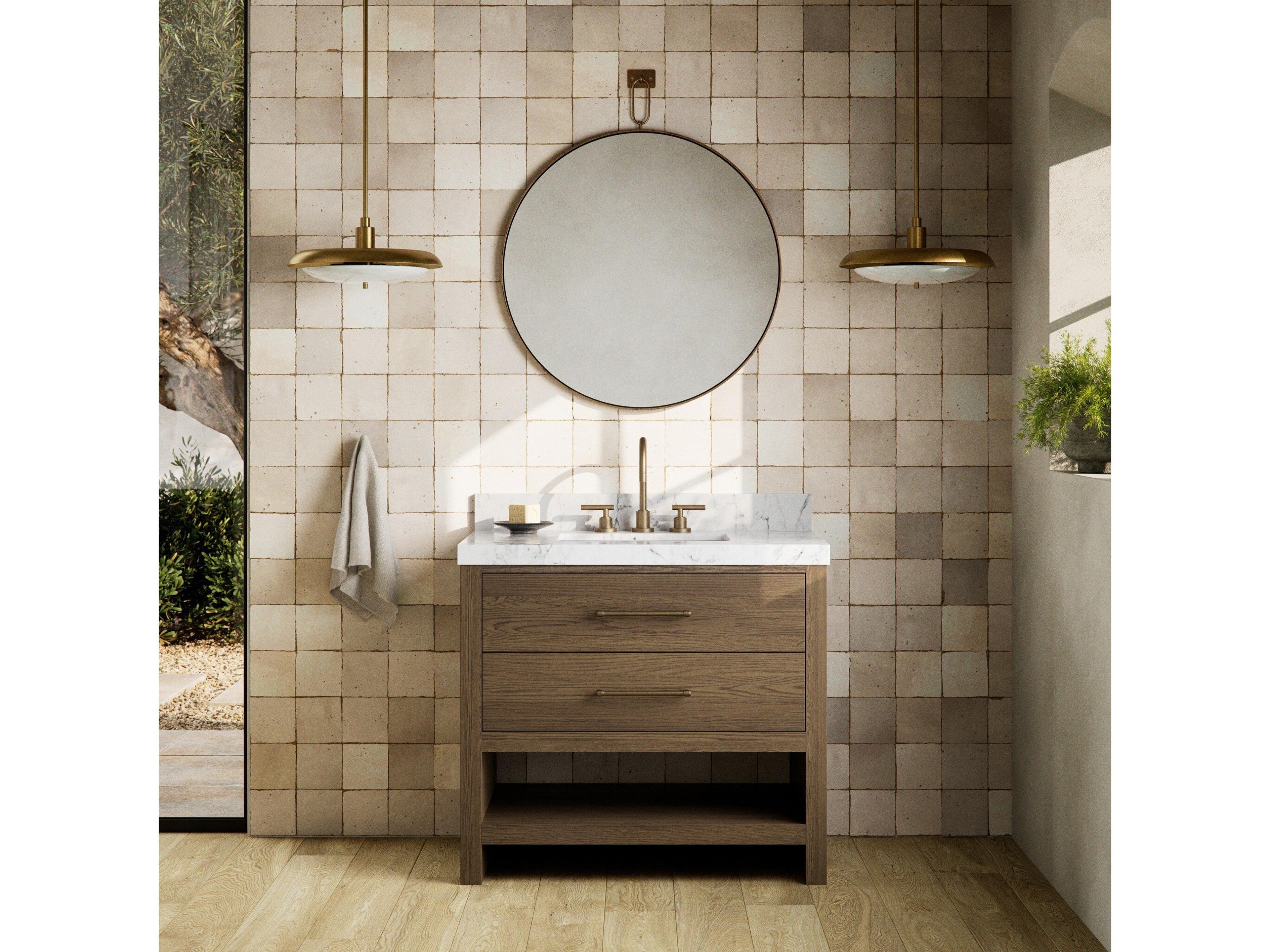 Four Hands Anthem Single Vanity - Washed Natural Veneer