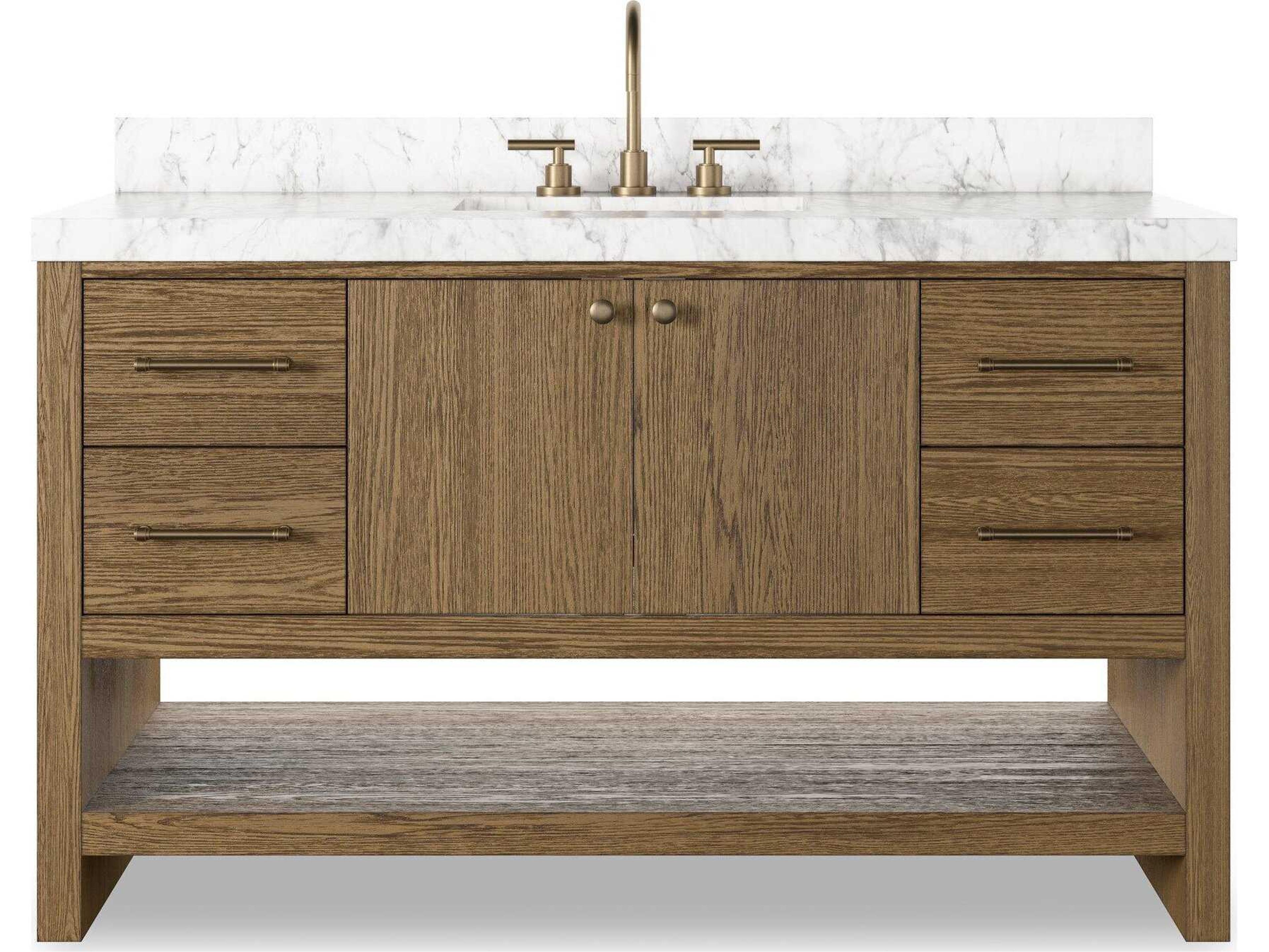 Four Hands Anthem Single Wide Vanity - Washed Natural Veneer