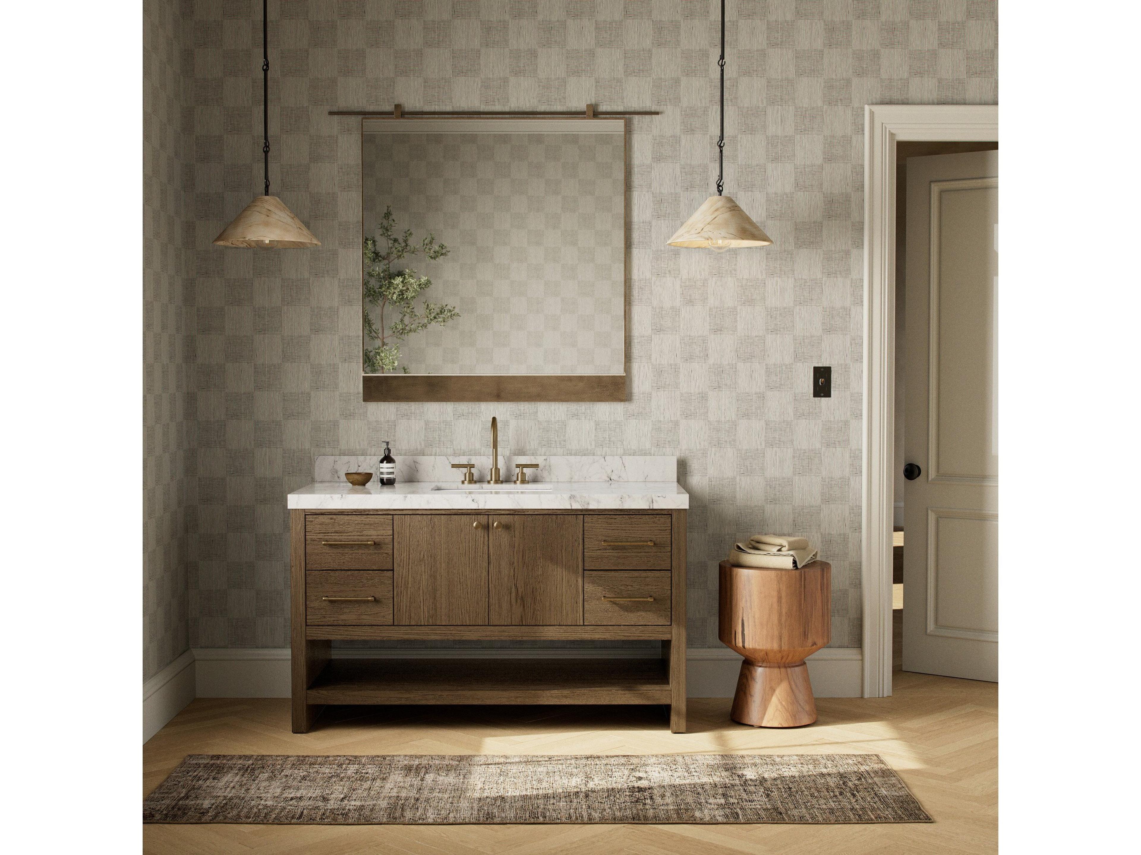 Four Hands Anthem Single Wide Vanity - Washed Natural Veneer