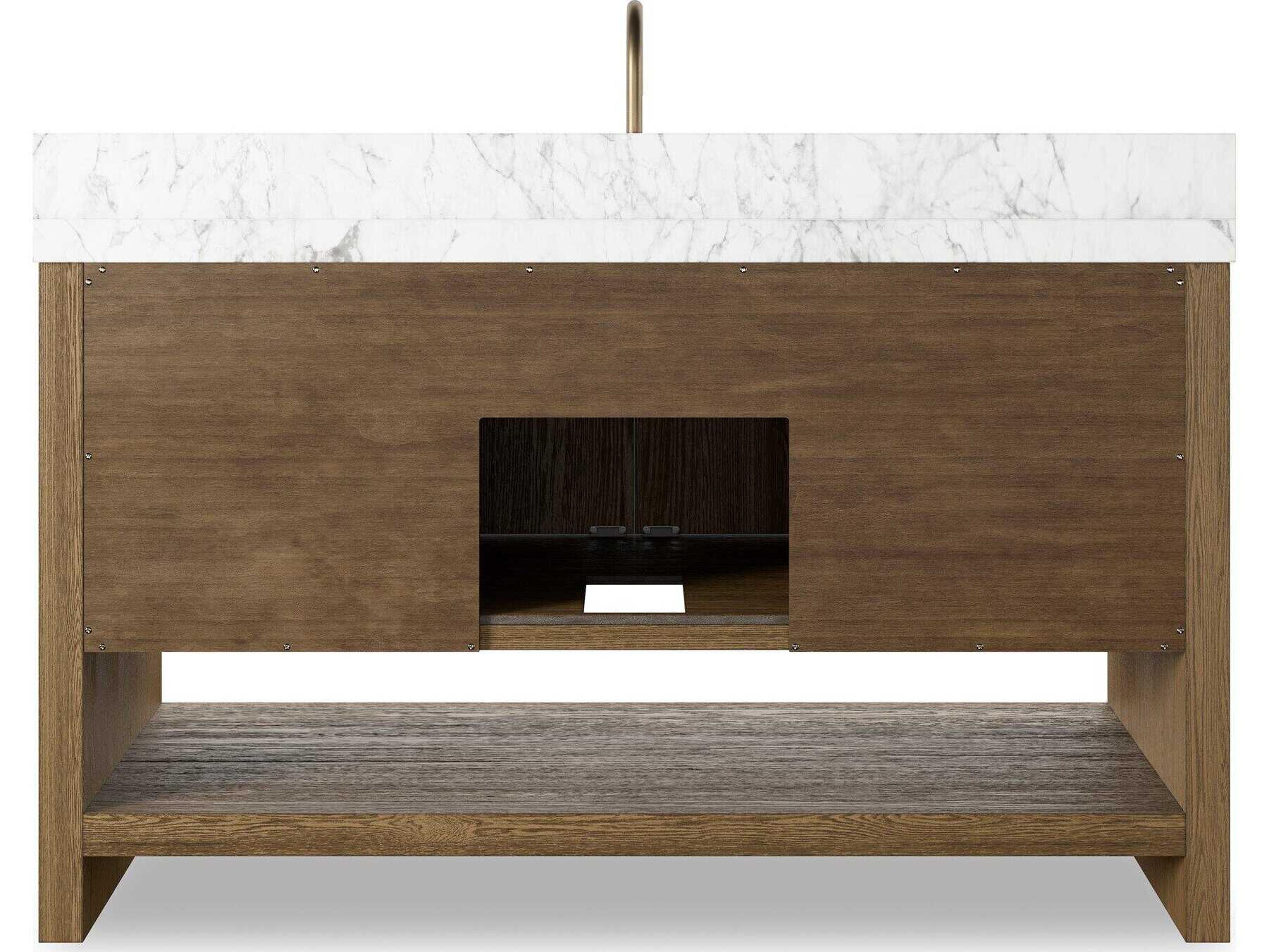 Luxecor Globetrotter Single Wide Vanity - Washed Natural Veneer