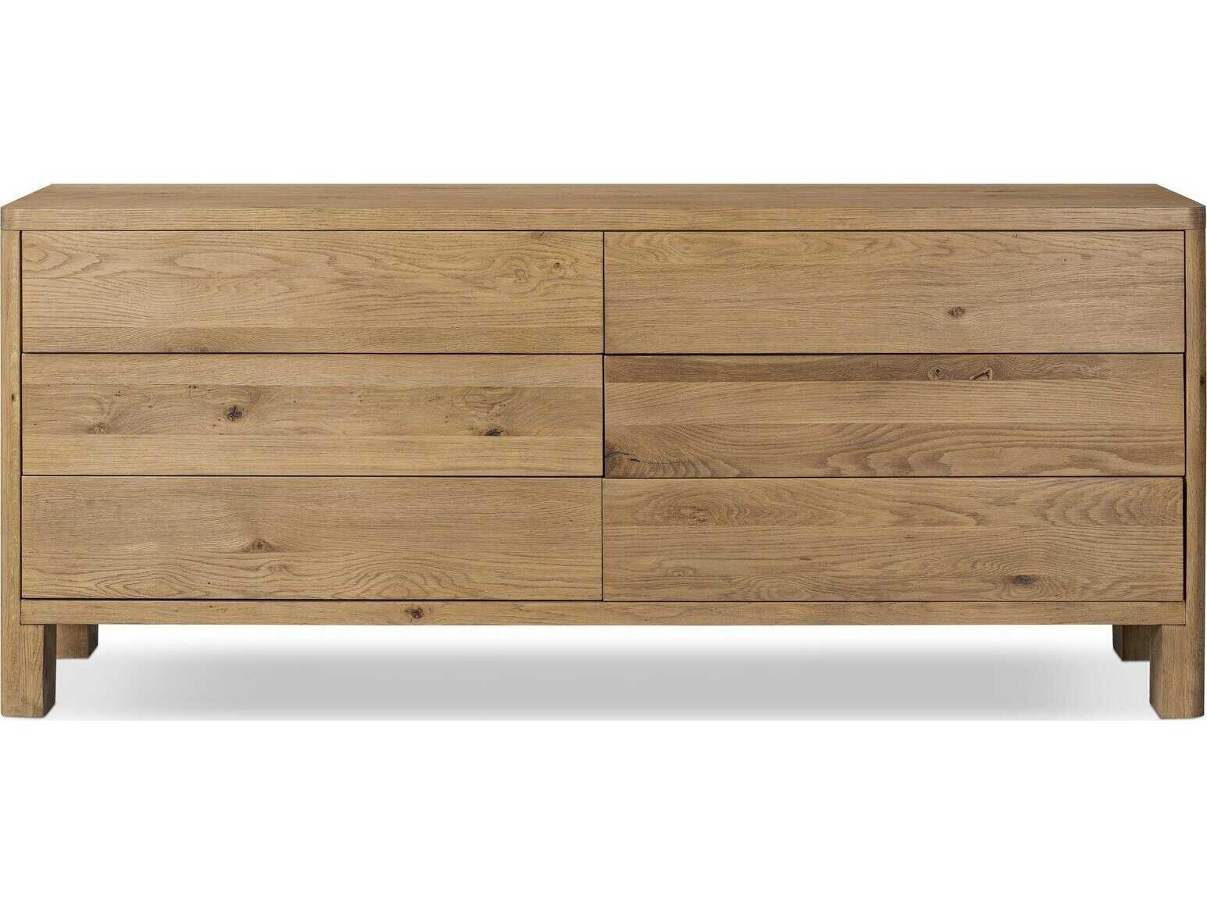 Four Hands Haiden Noeline Drawer Dresser Oak Wood 6 Drawer Double Dresser