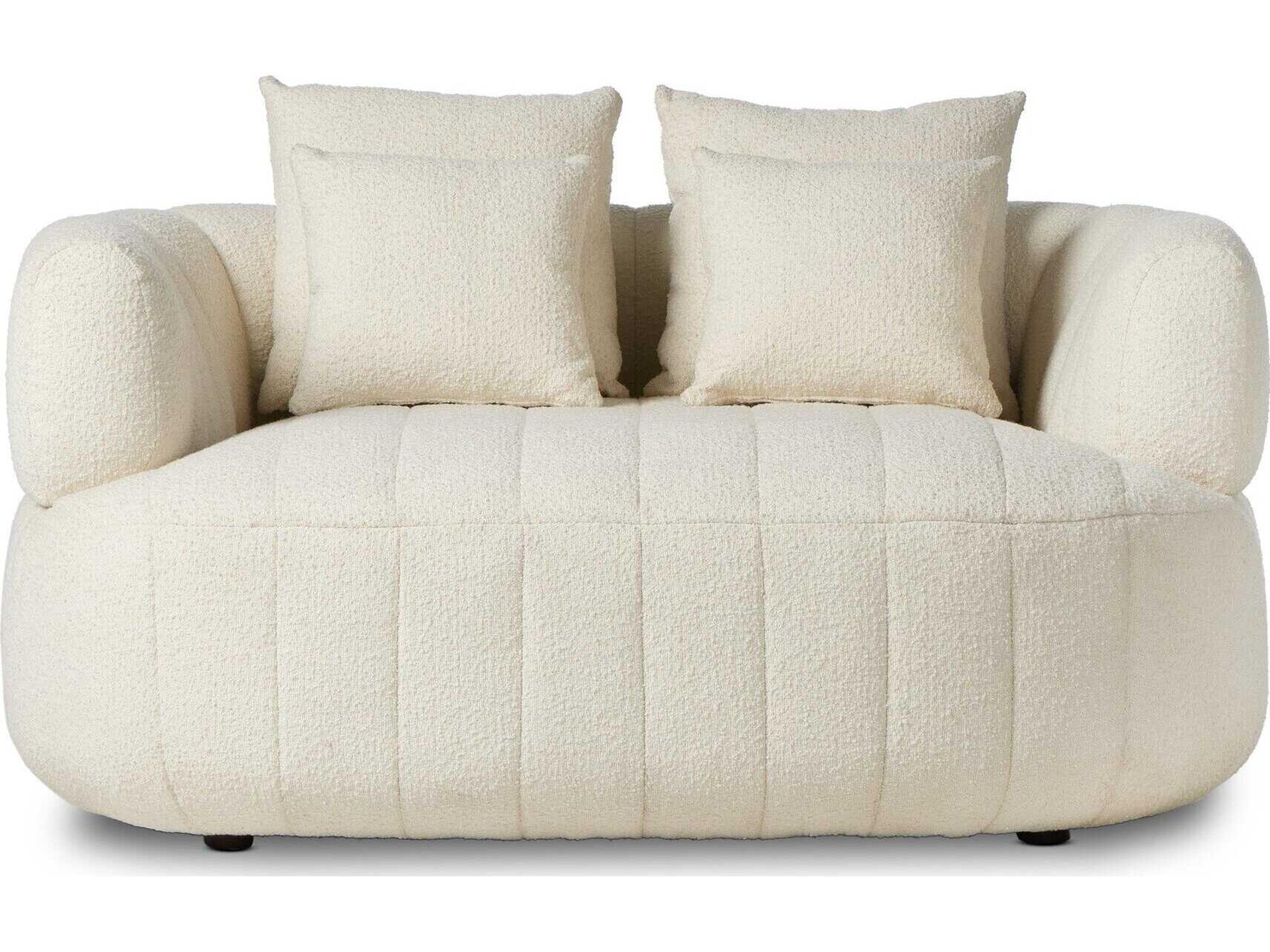 Four Hands Farrow White Fabric Chair and a Half