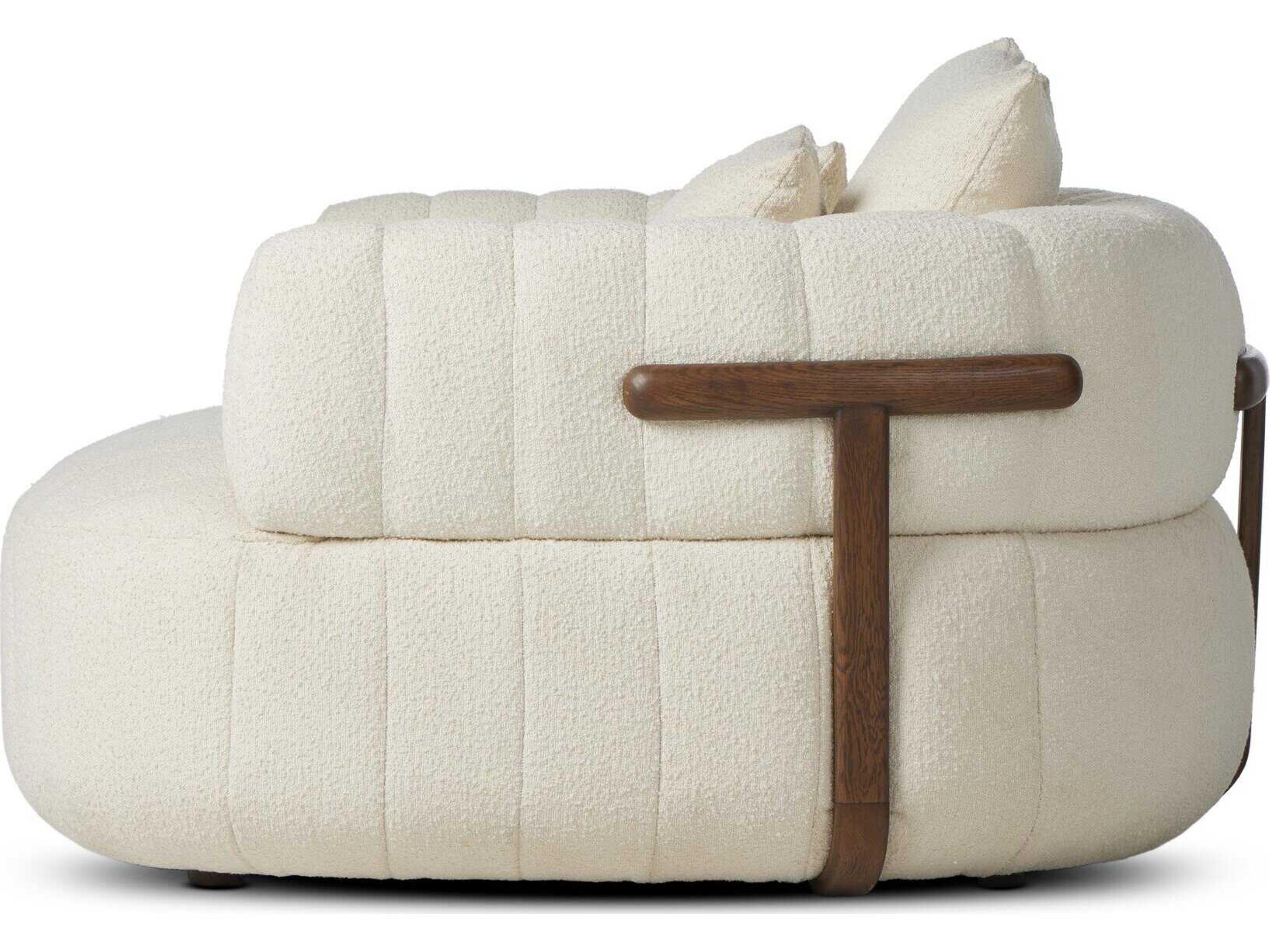 Four Hands Farrow White Fabric Chair and a Half