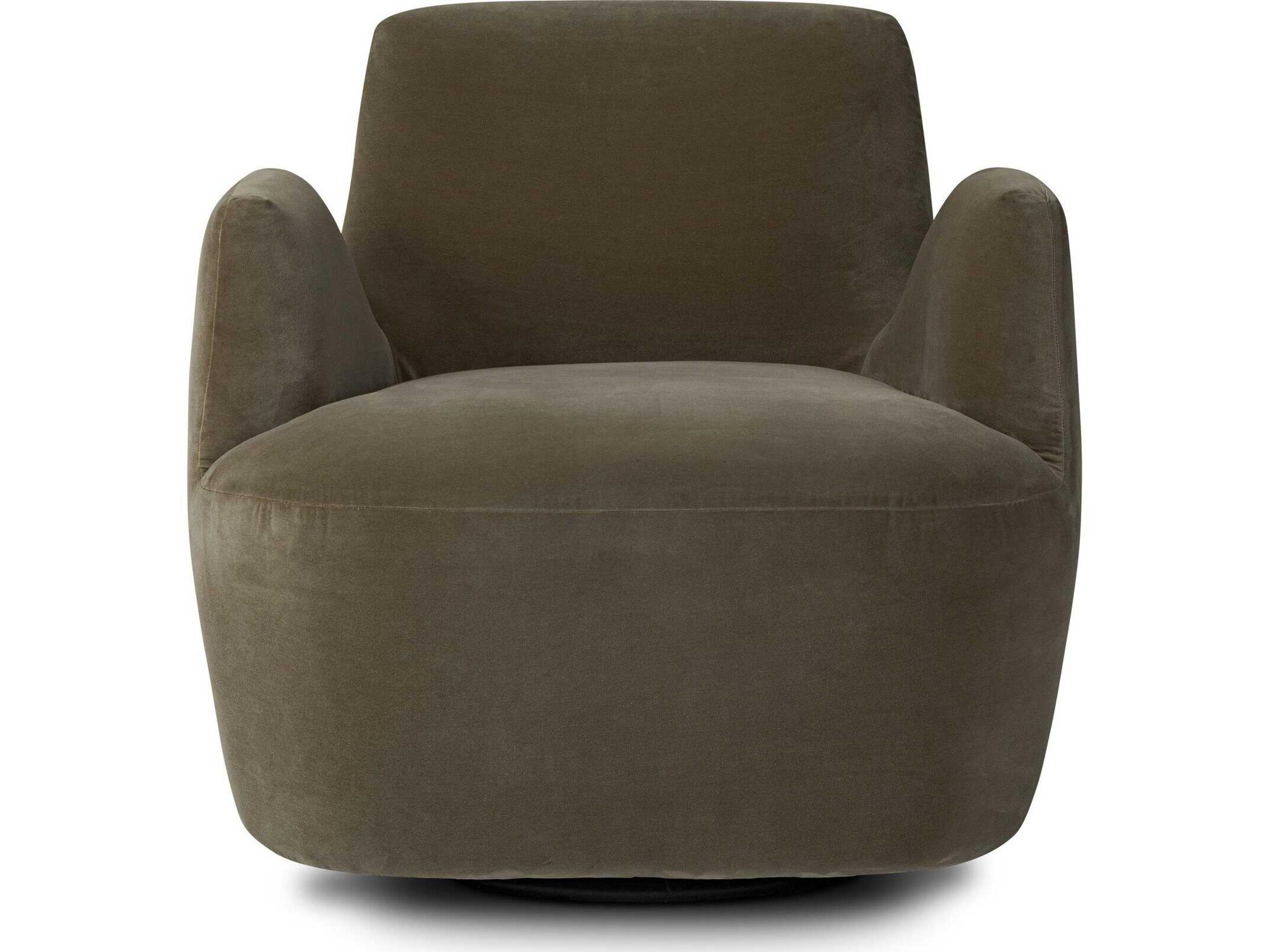 Four Hands Farrow Swivel Green Fabric Accent Chair