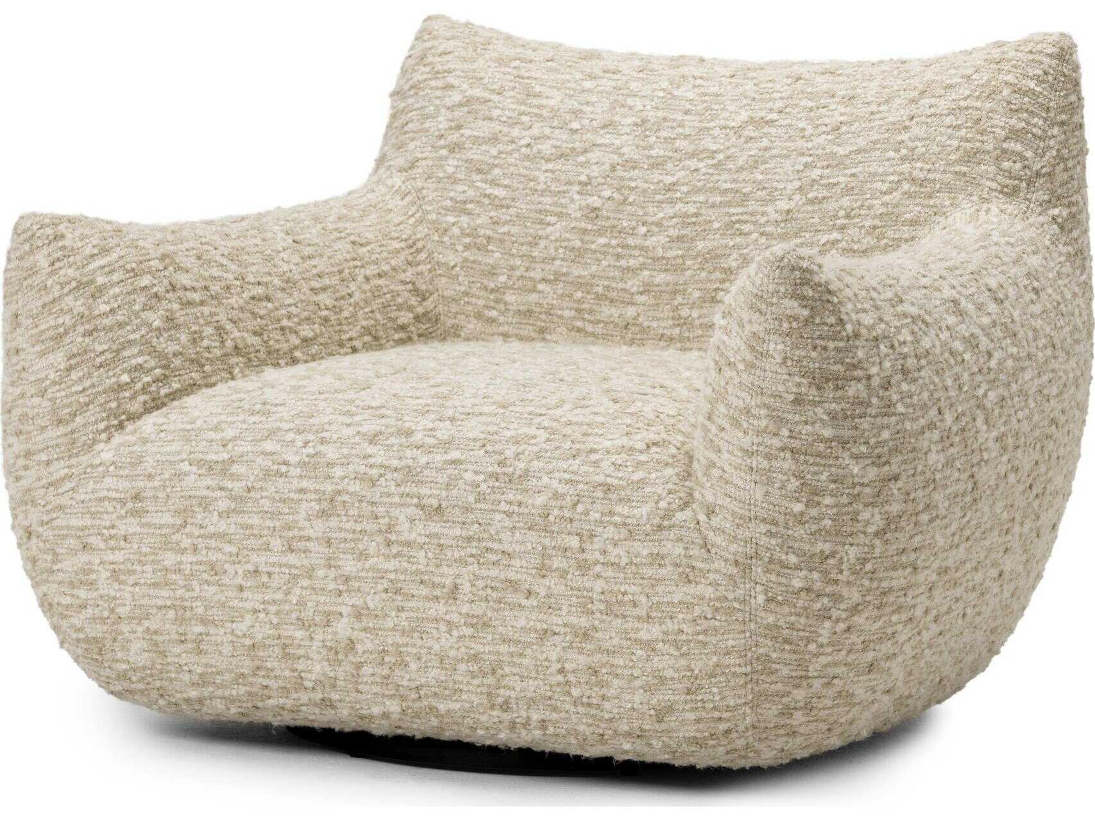 Oslo Swivel Beige Fabric Accent Chair