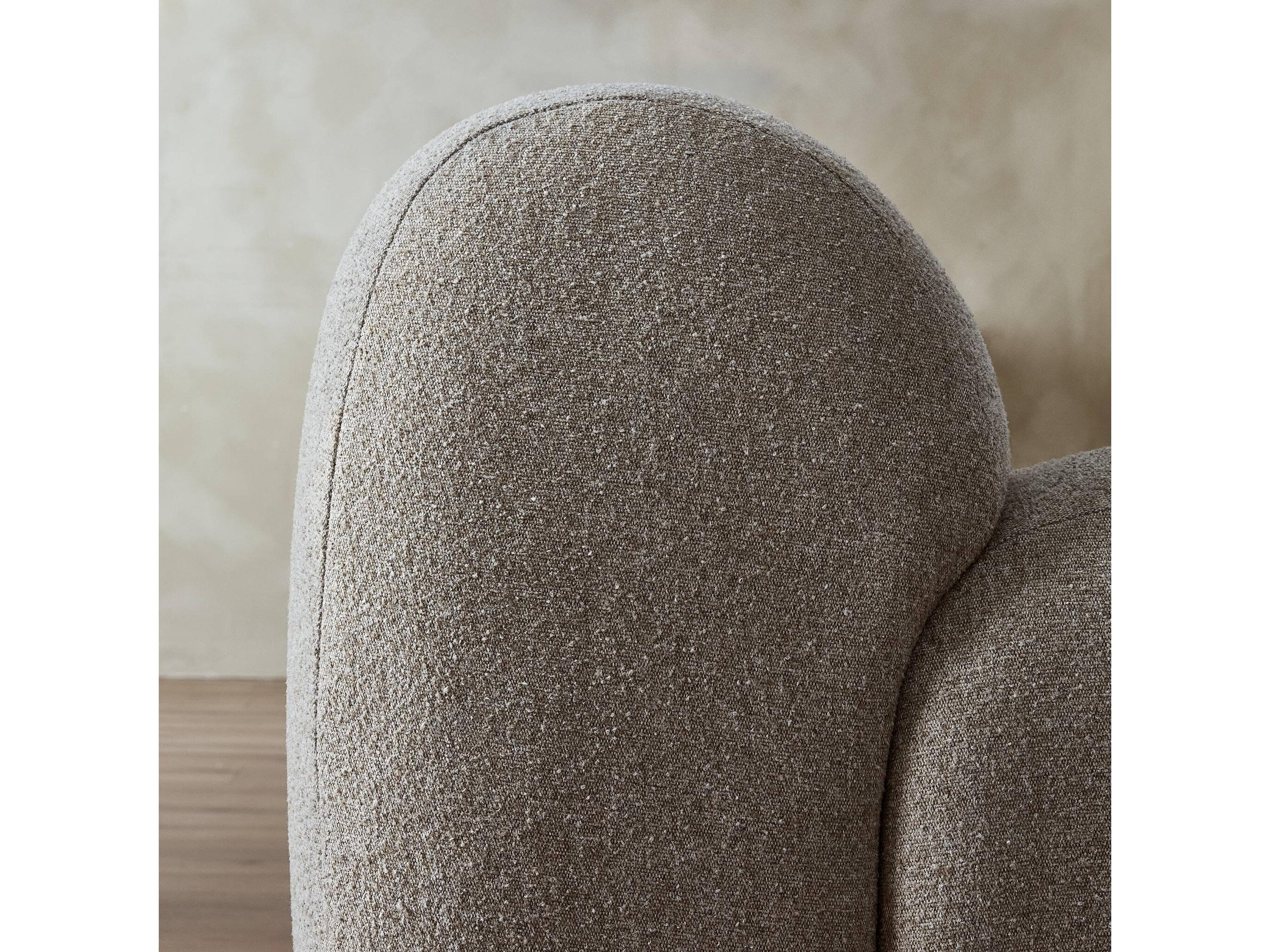 Four Hands Oslo Weslie Flax Black Parawood White Upholstered Sofa