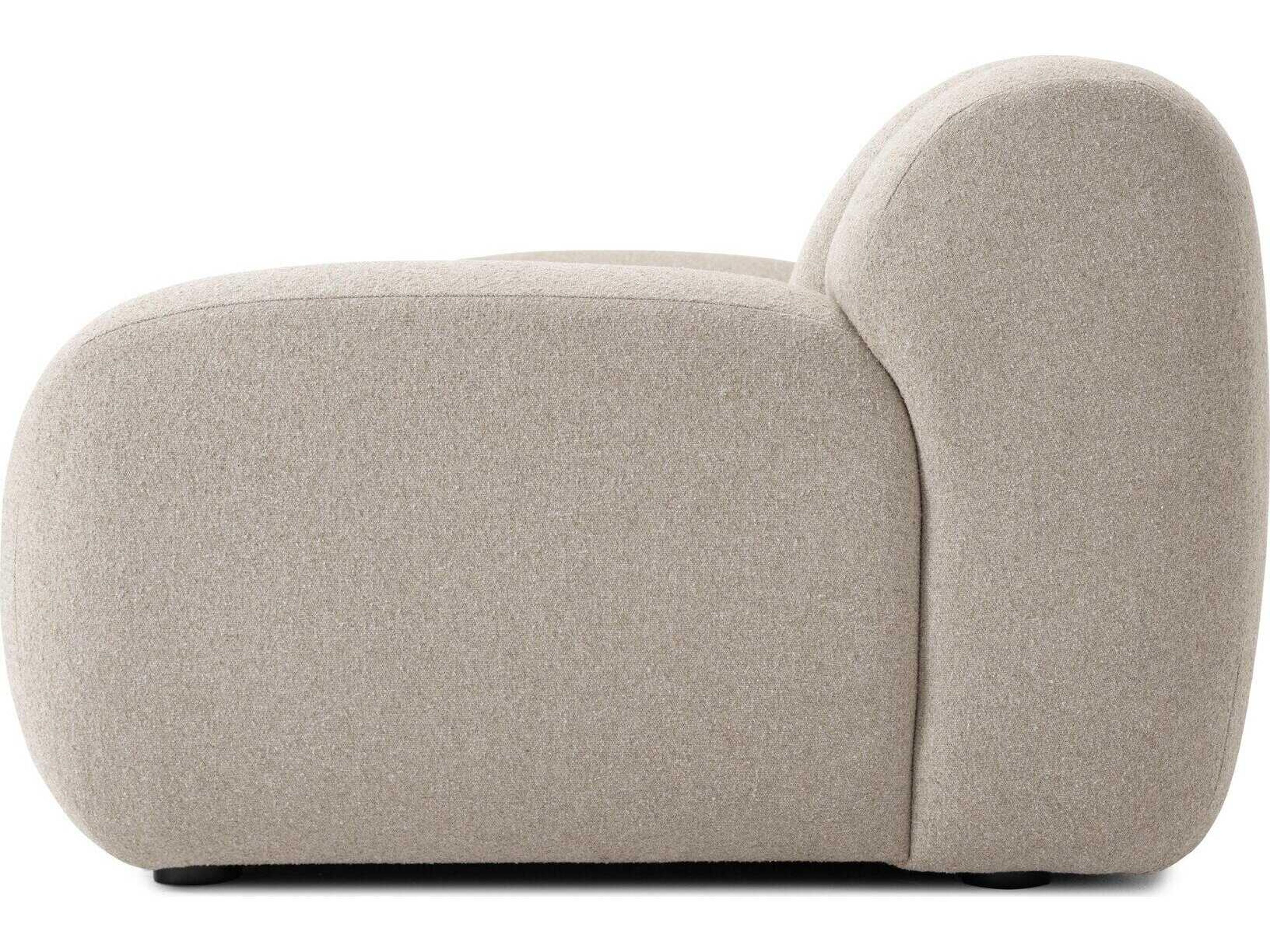 Four Hands Oslo Weslie Flax Black Parawood White Upholstered Sofa