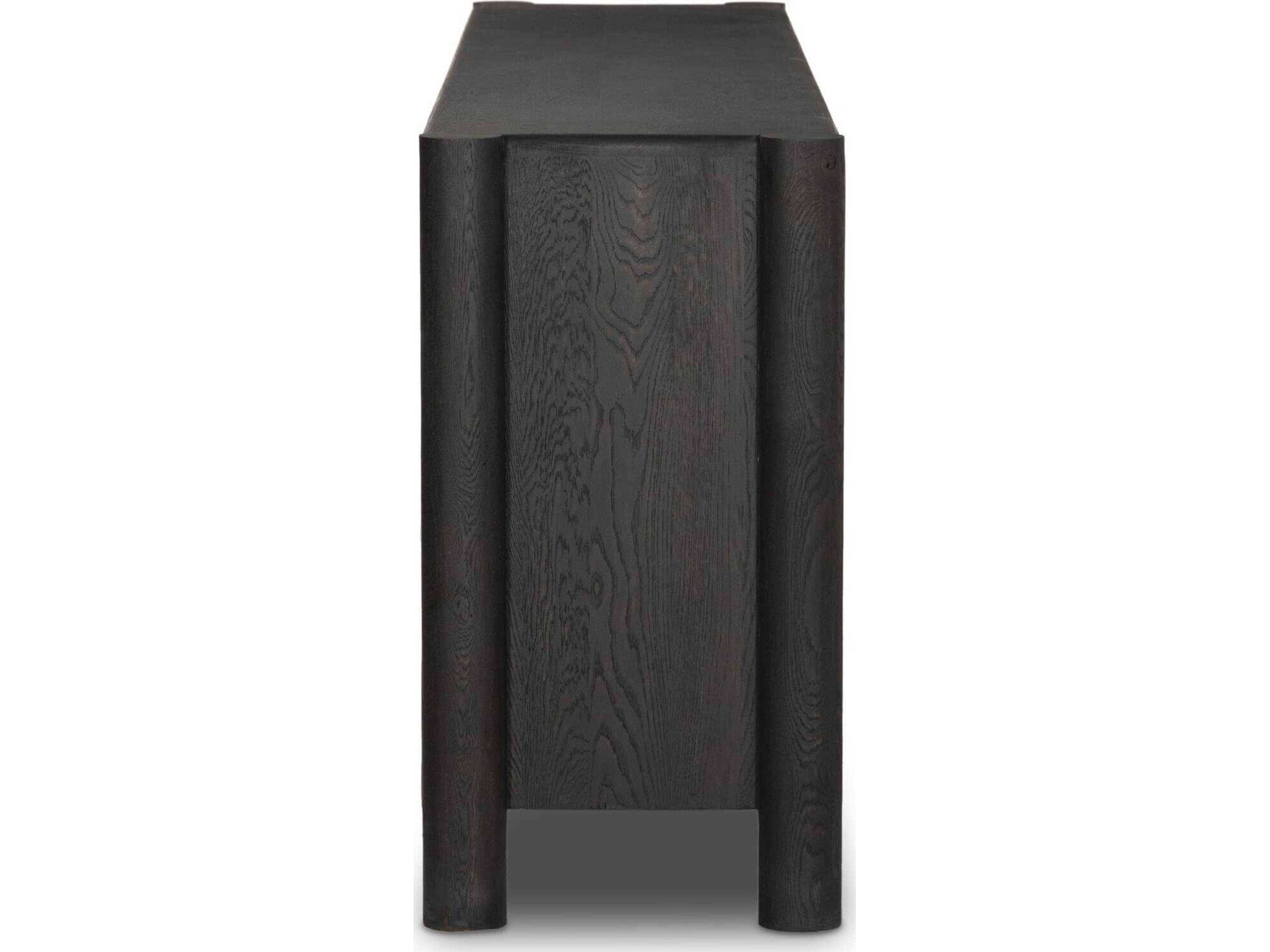 Four Hands Aiden Ezri Black Oak Wood Sideboard