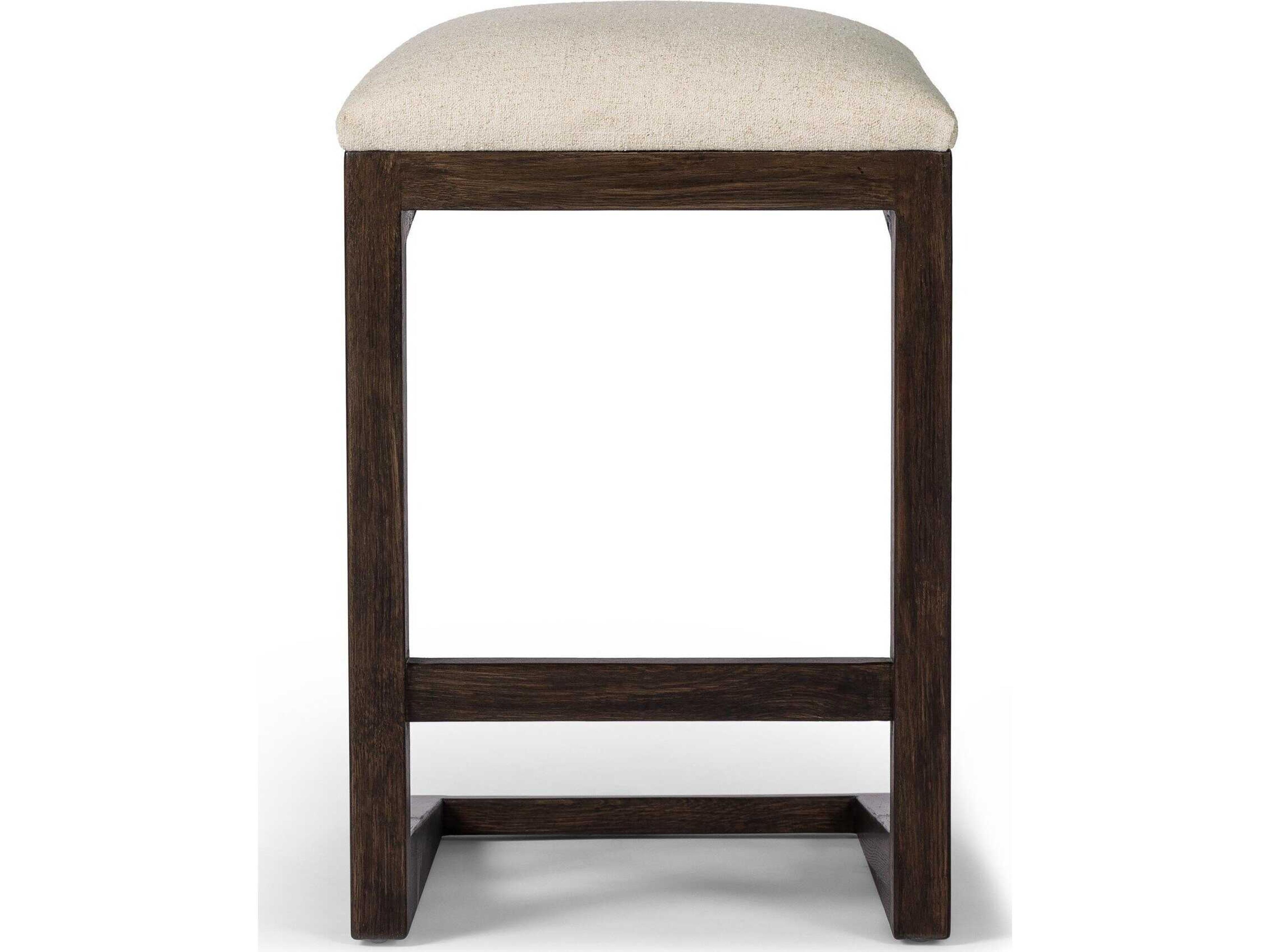 Four Hands Westgate Upholstered Oak Wood Counter Stool