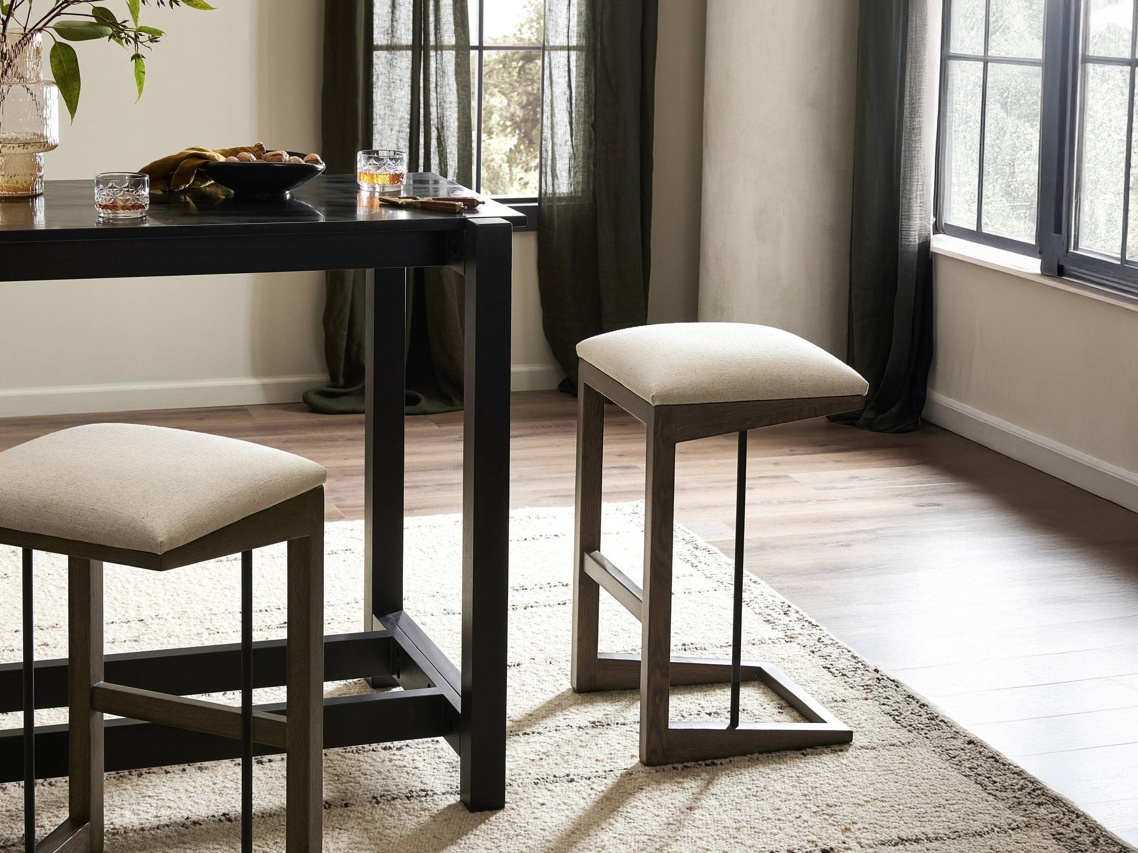 Four Hands Westgate Upholstered Oak Wood Counter Stool