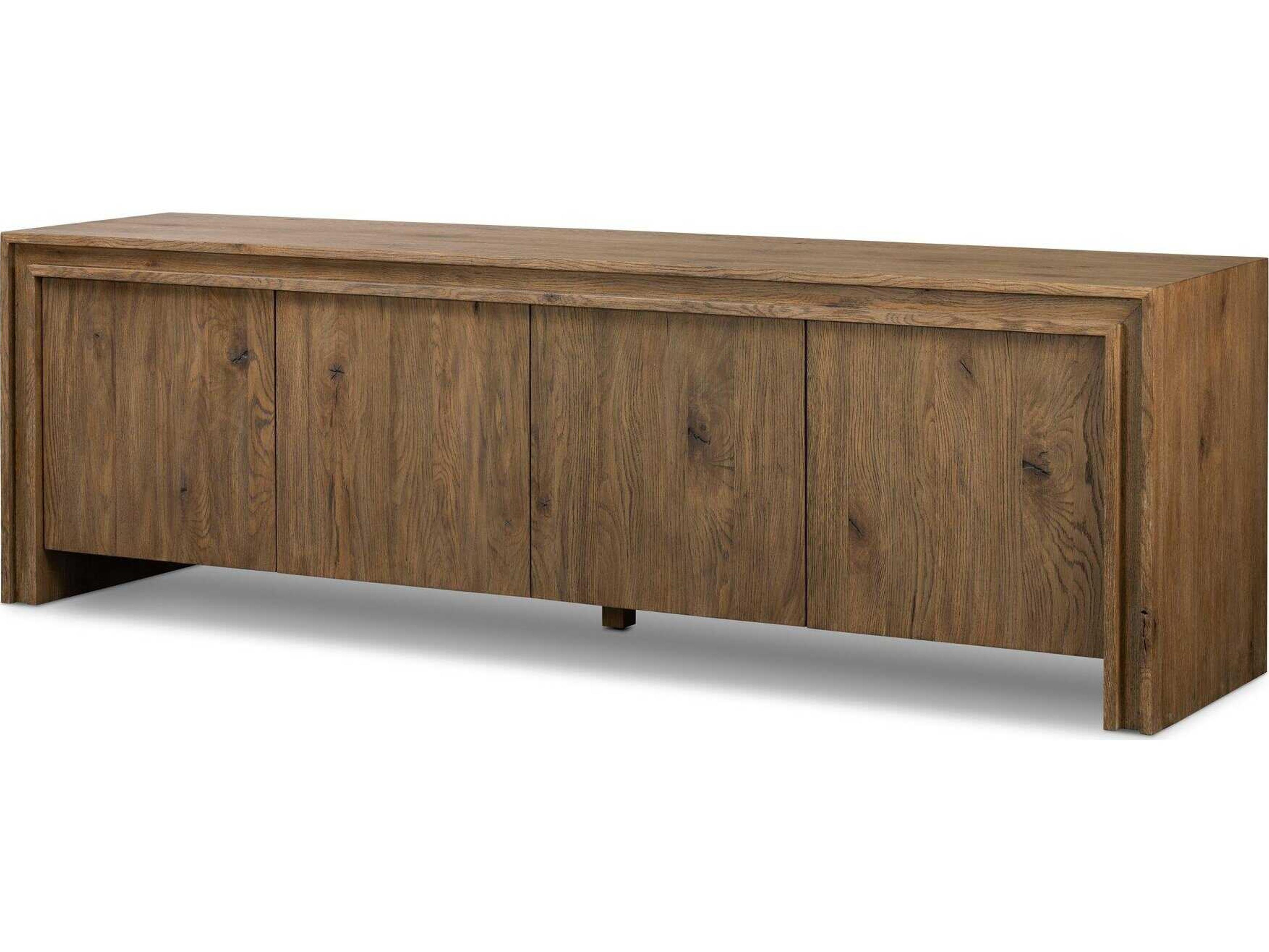 Chalmers Media Console Weathered Oak Modern