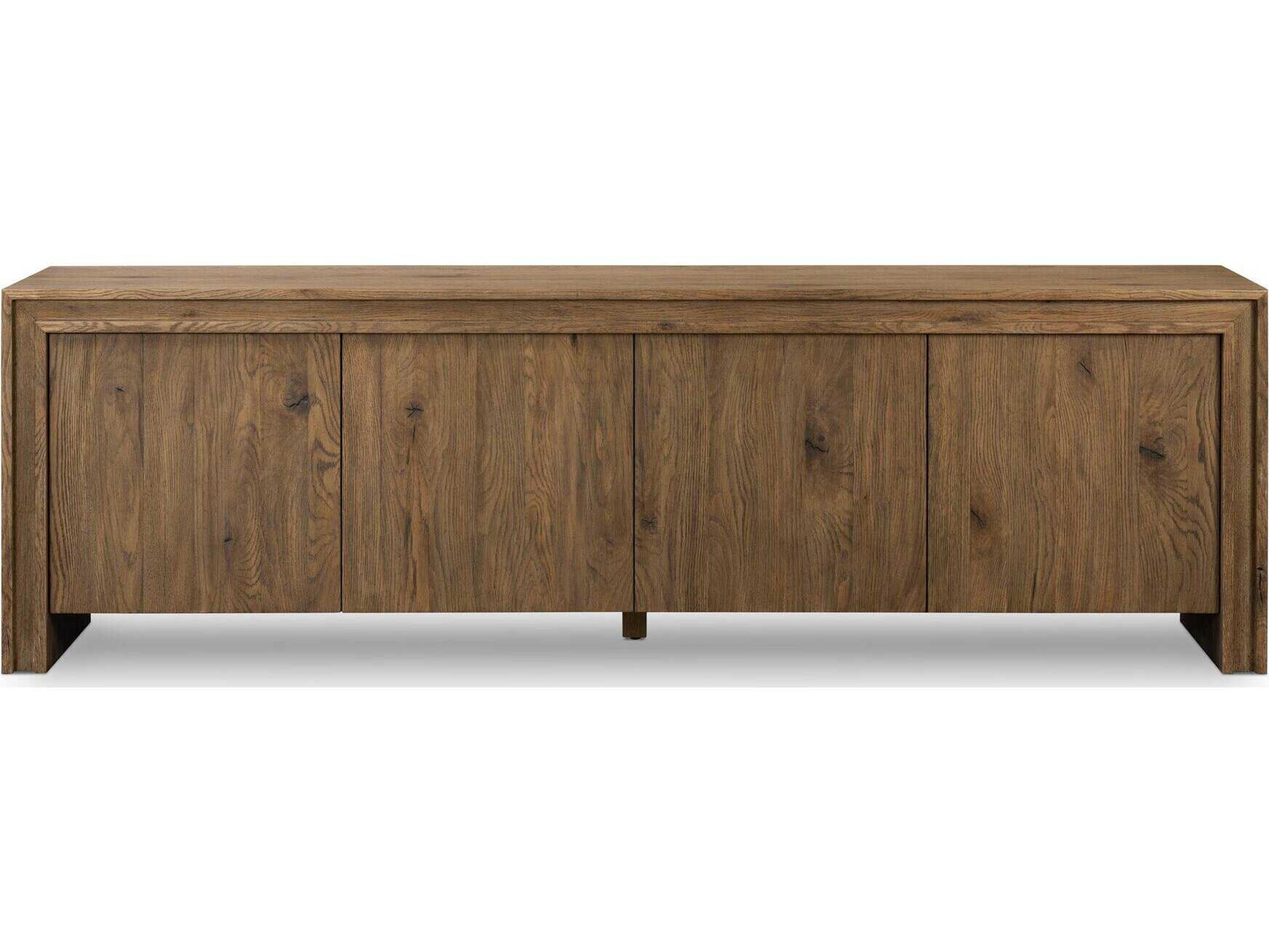 Four Hands Bolton 84" Oak Wood Weathered Veneer Media Console