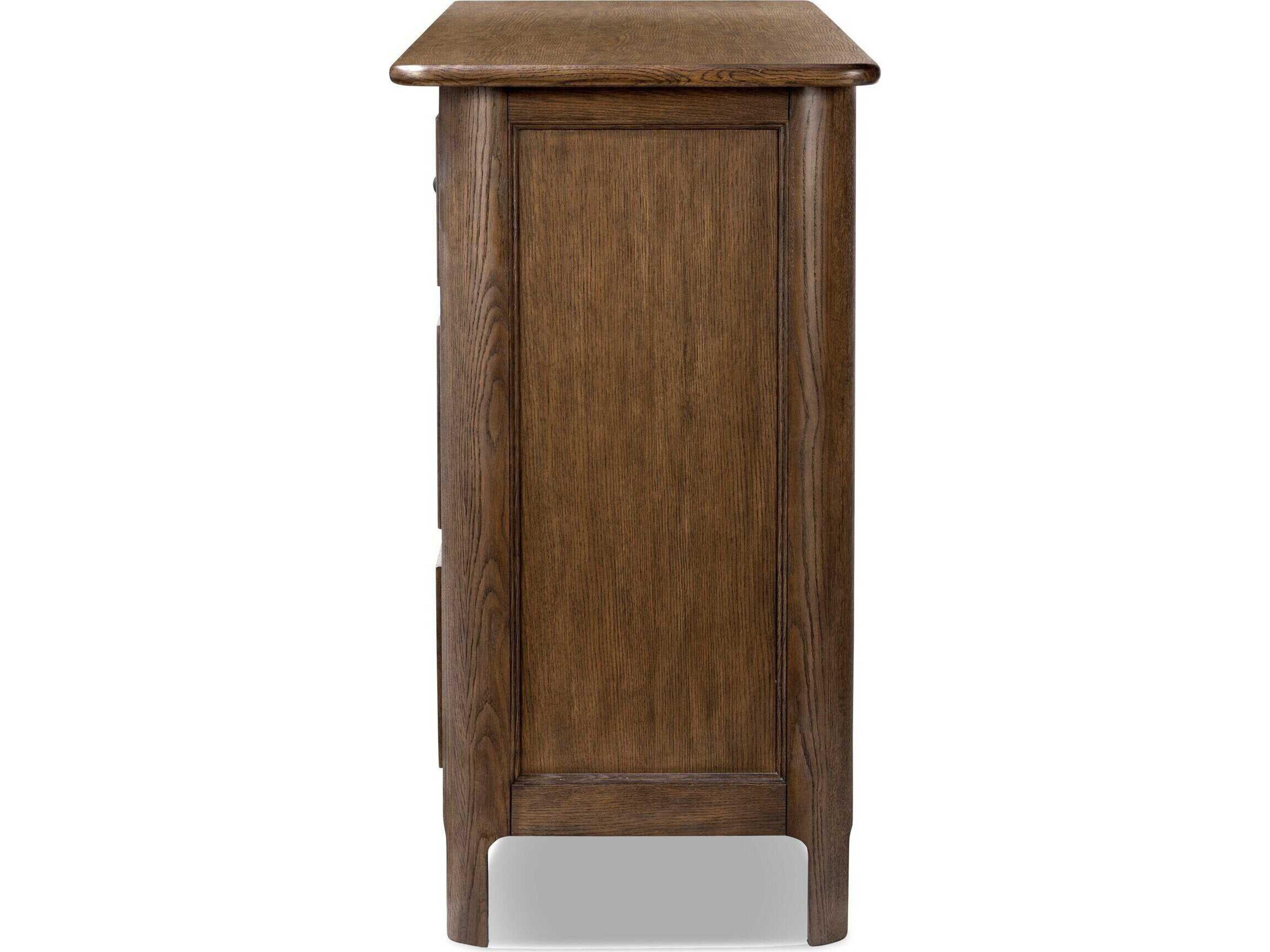 Four Hands Bolton 7-Drawers Brown Oak Wood Double Dresser