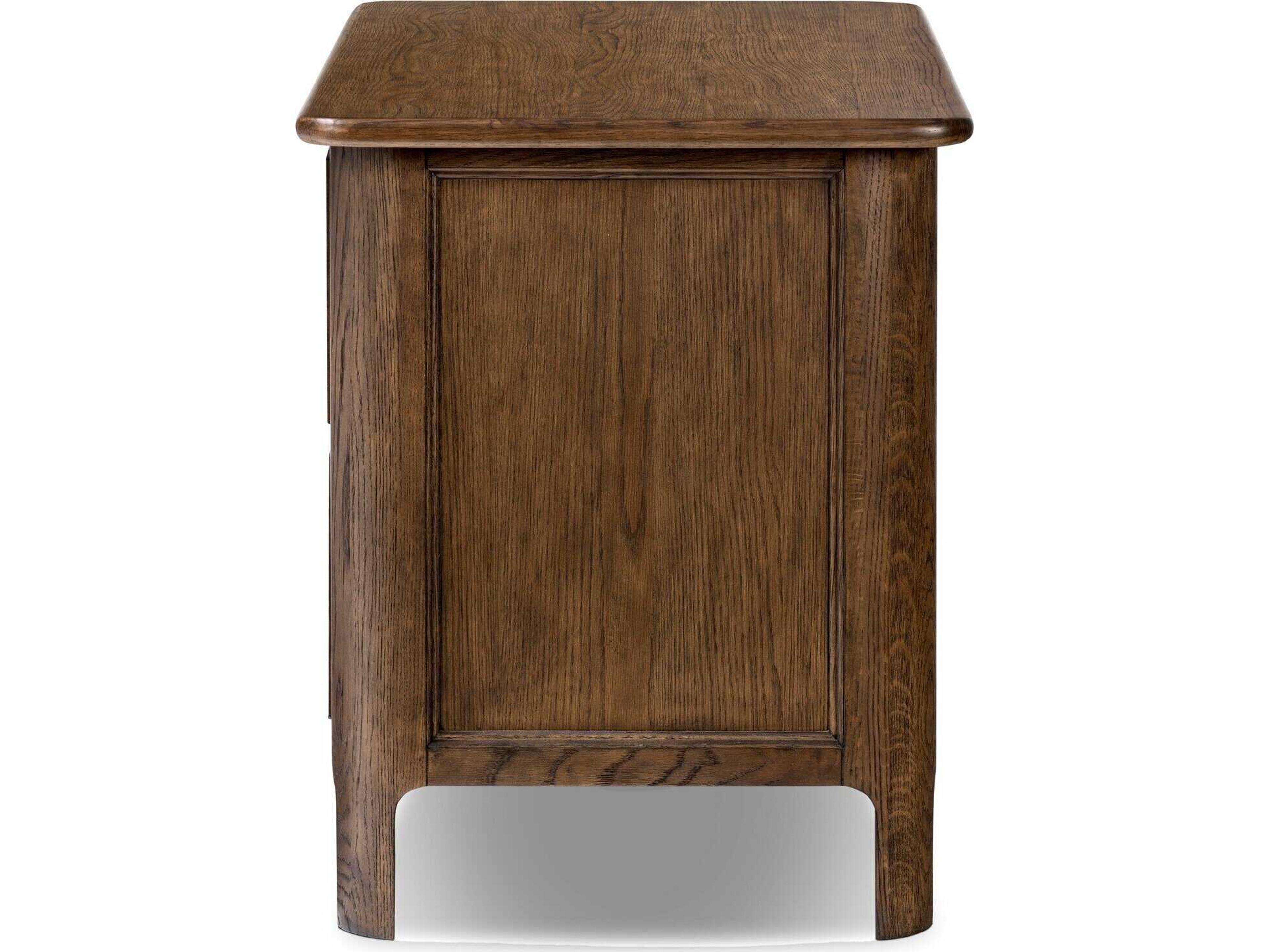 Four Hands Bolton 2-Drawers Brown Oak Wood Nightstand