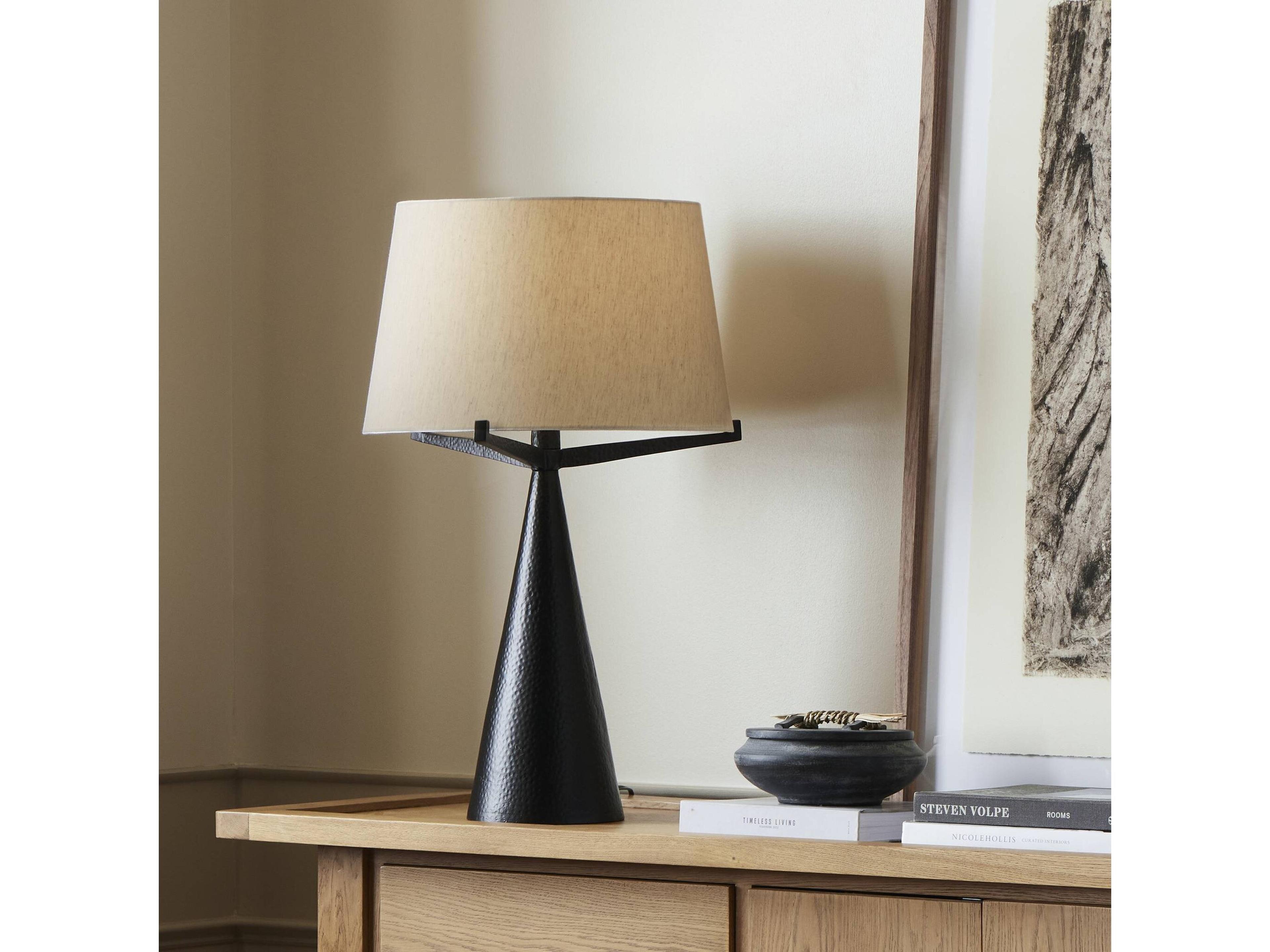 Four Hands Ziggy Table Lamp - Hammered Black Aluminum