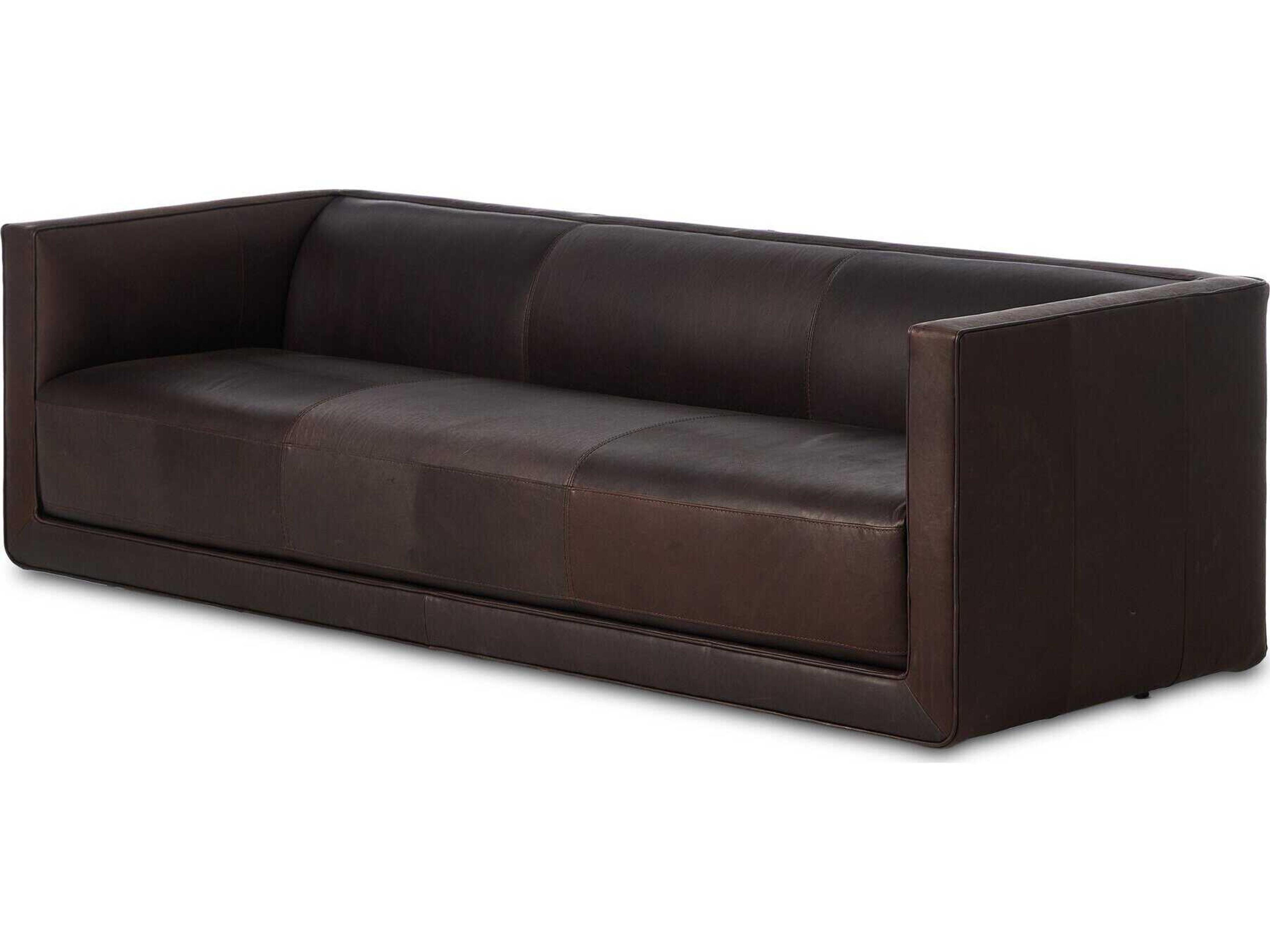 Phillip Centrale Sofa in Heirloom Cigar Leather