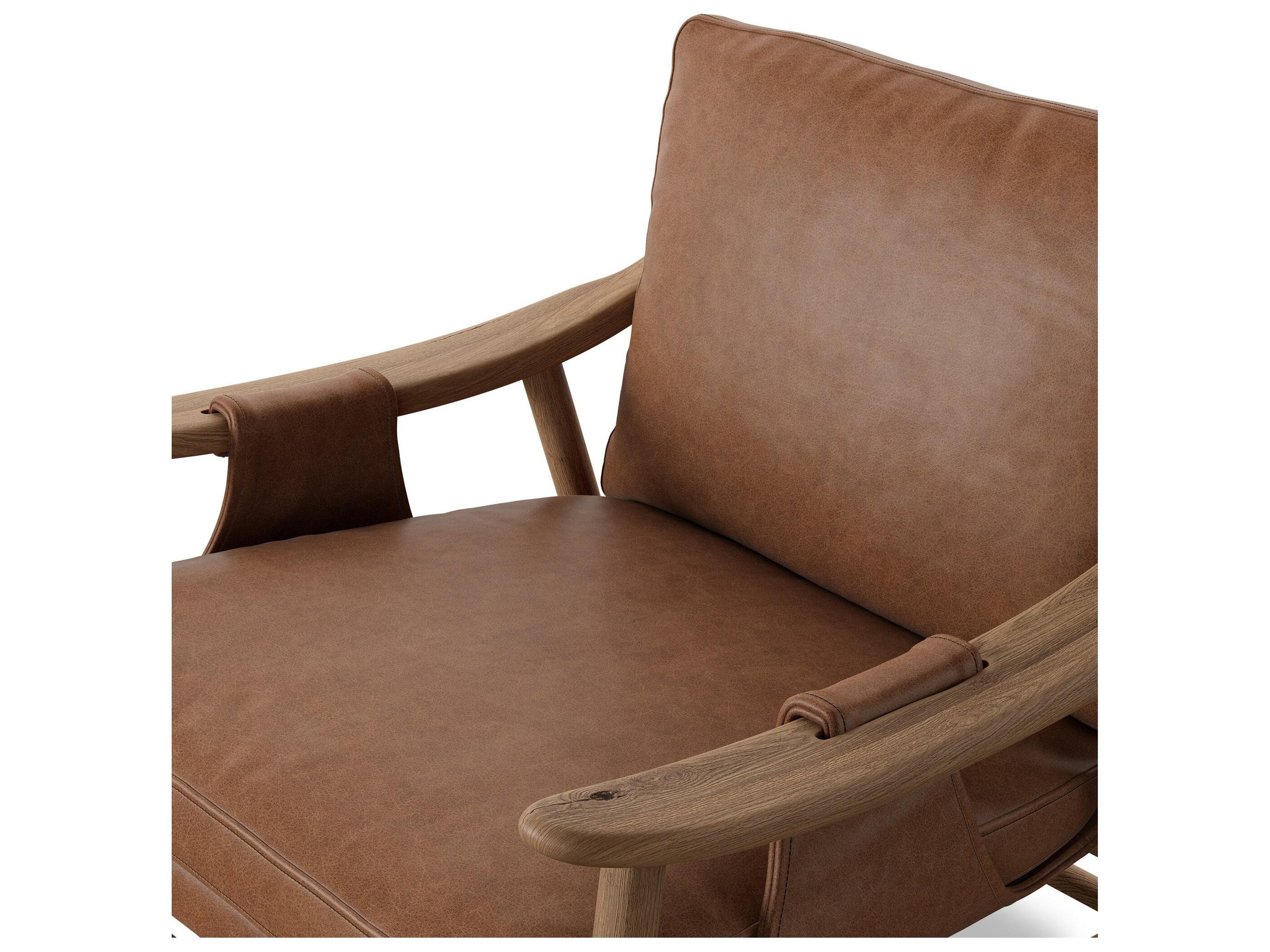 Four Hands Berman Brown Leather Accent Chair