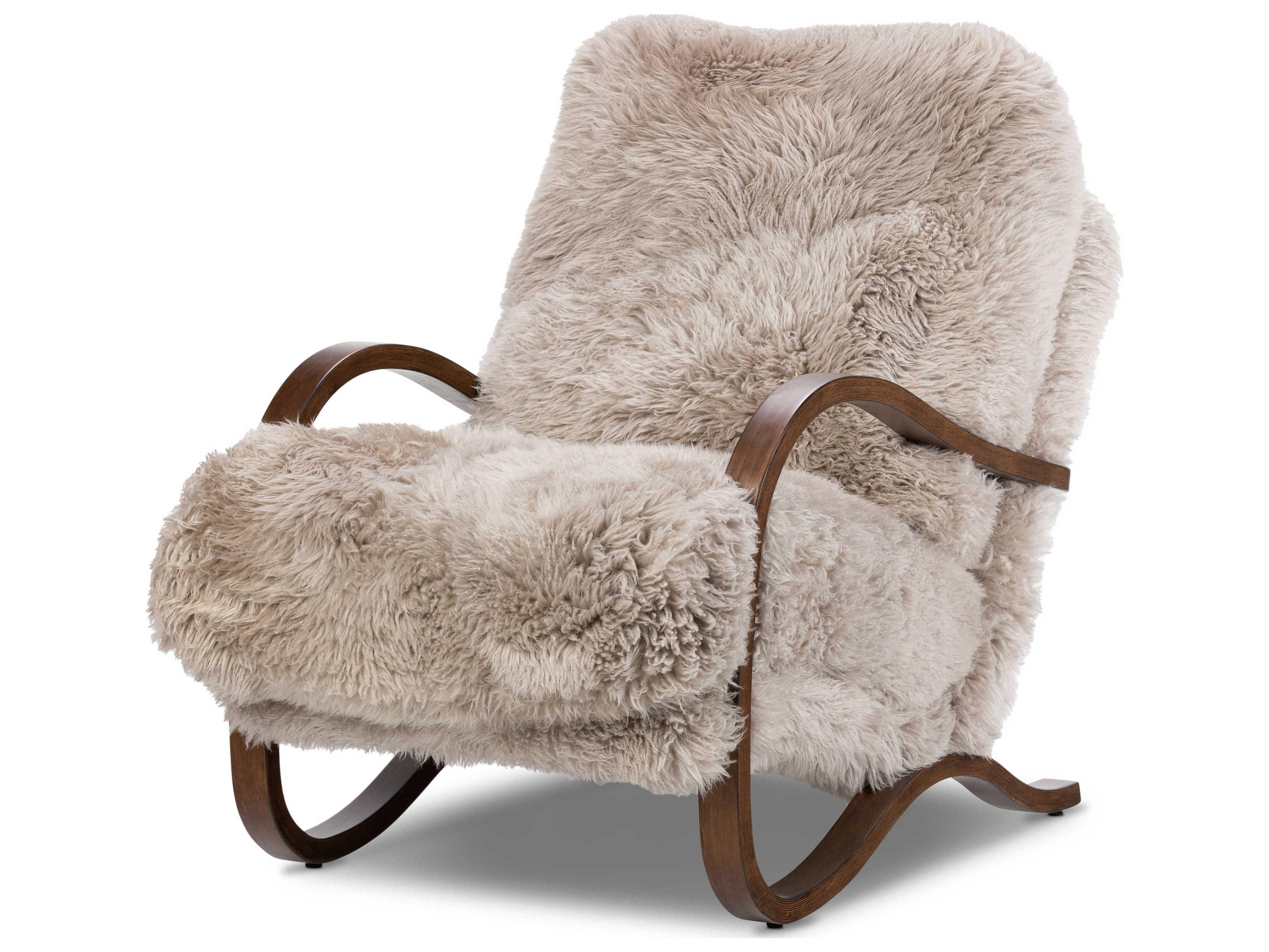 Tobin Accent Chair in Taupe Mongolian Fur