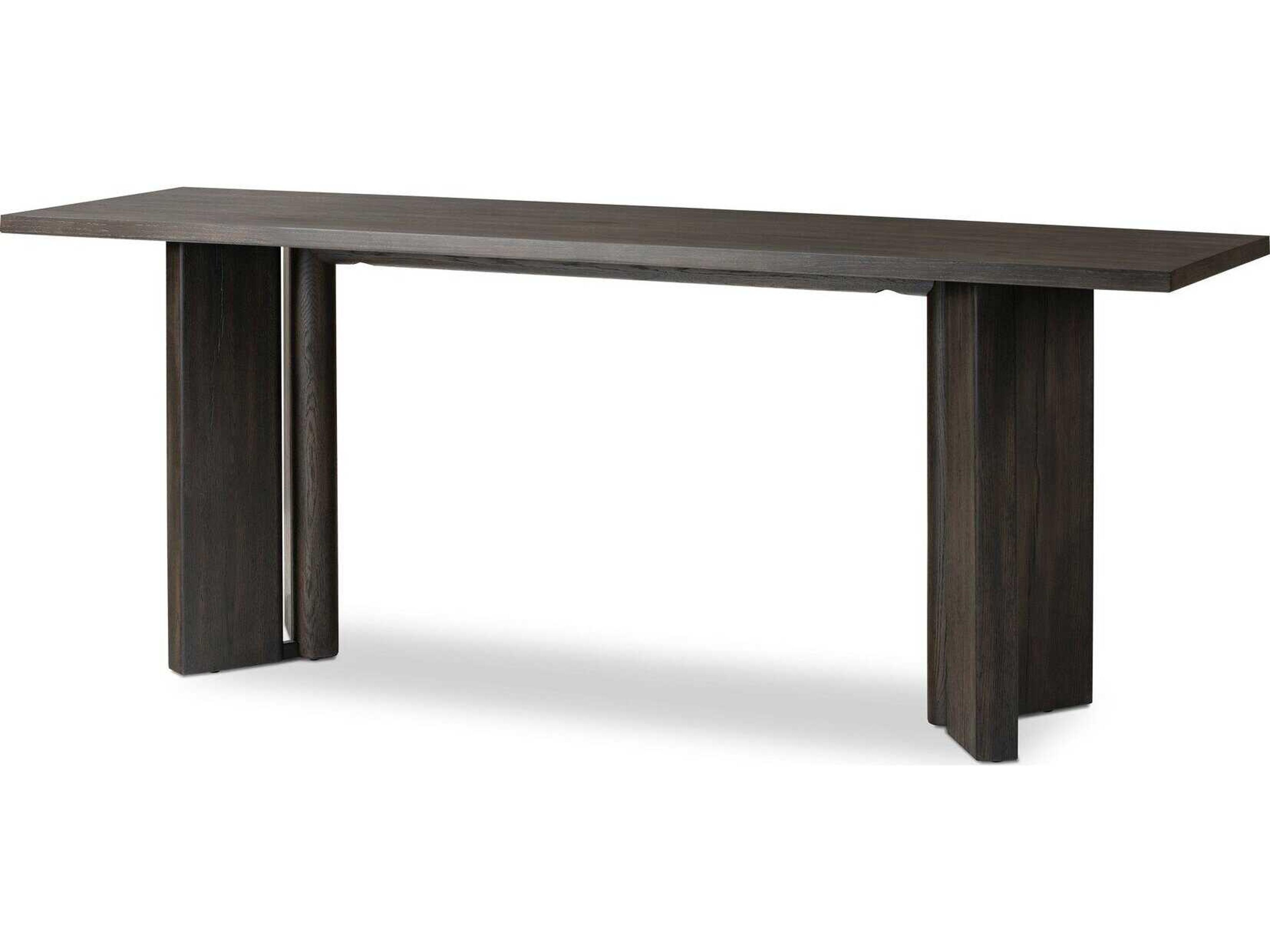 Haiden Rectangular Wood Smoked Black Veneer Console Table