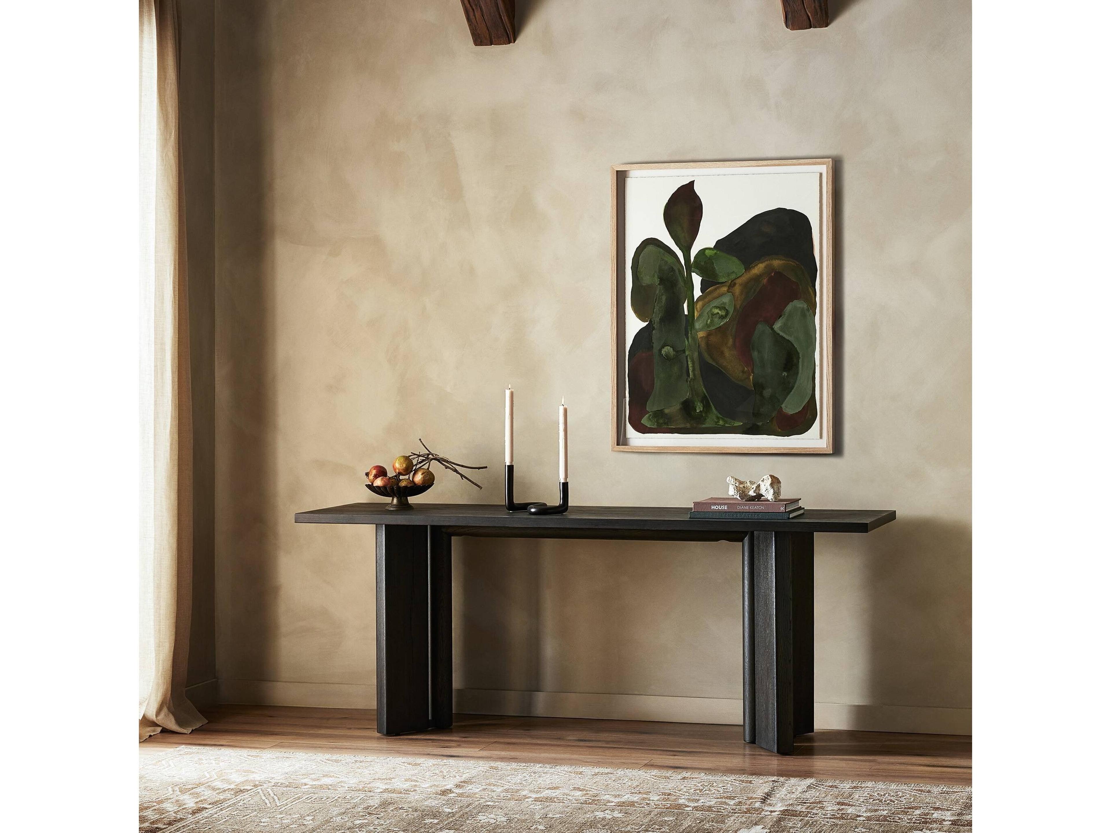Four Hands Haiden Rectangular Wood Smoked Black Veneer Console Table