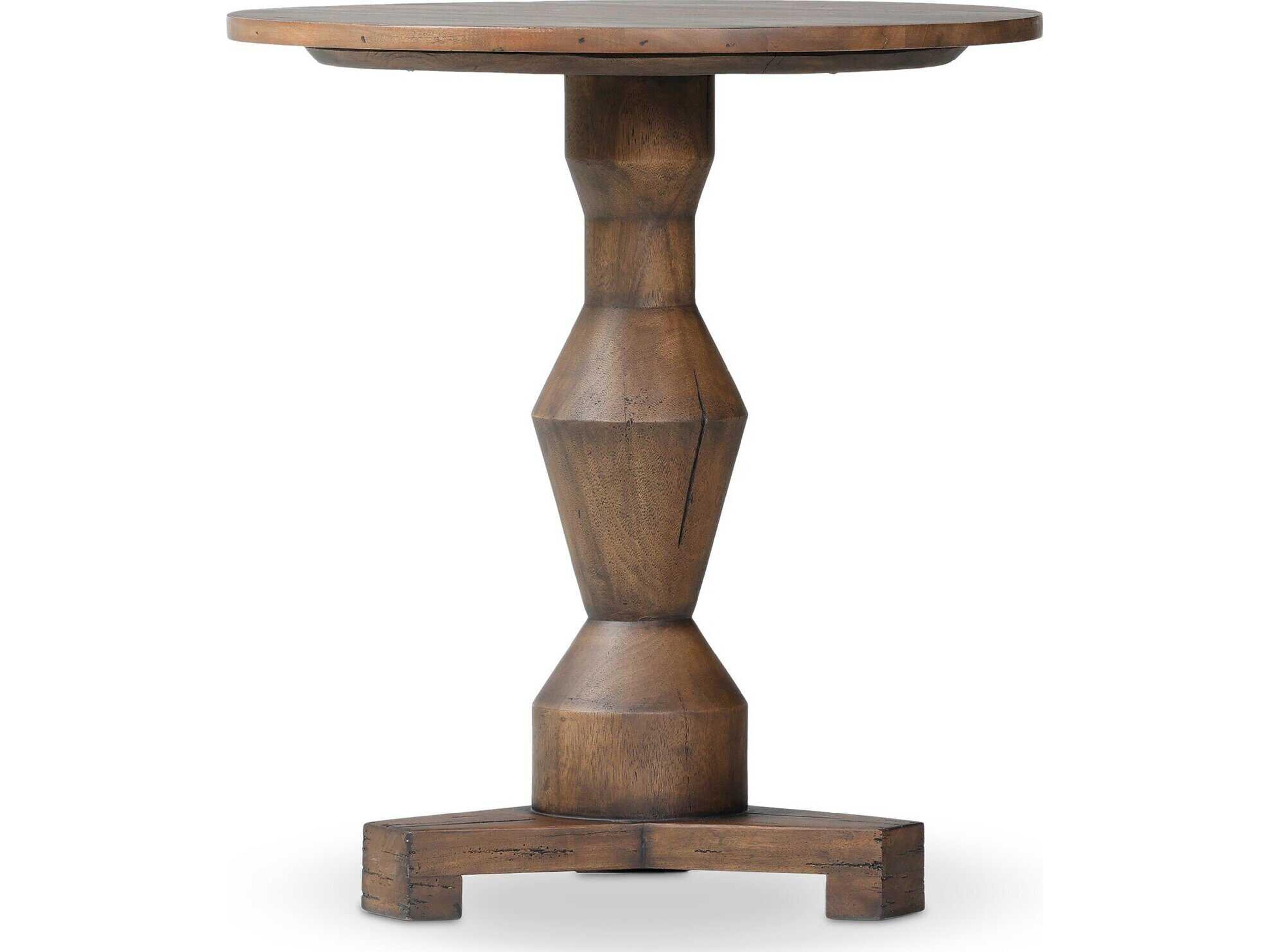 Four Hands Harmon Rivi Round Wood End Table
