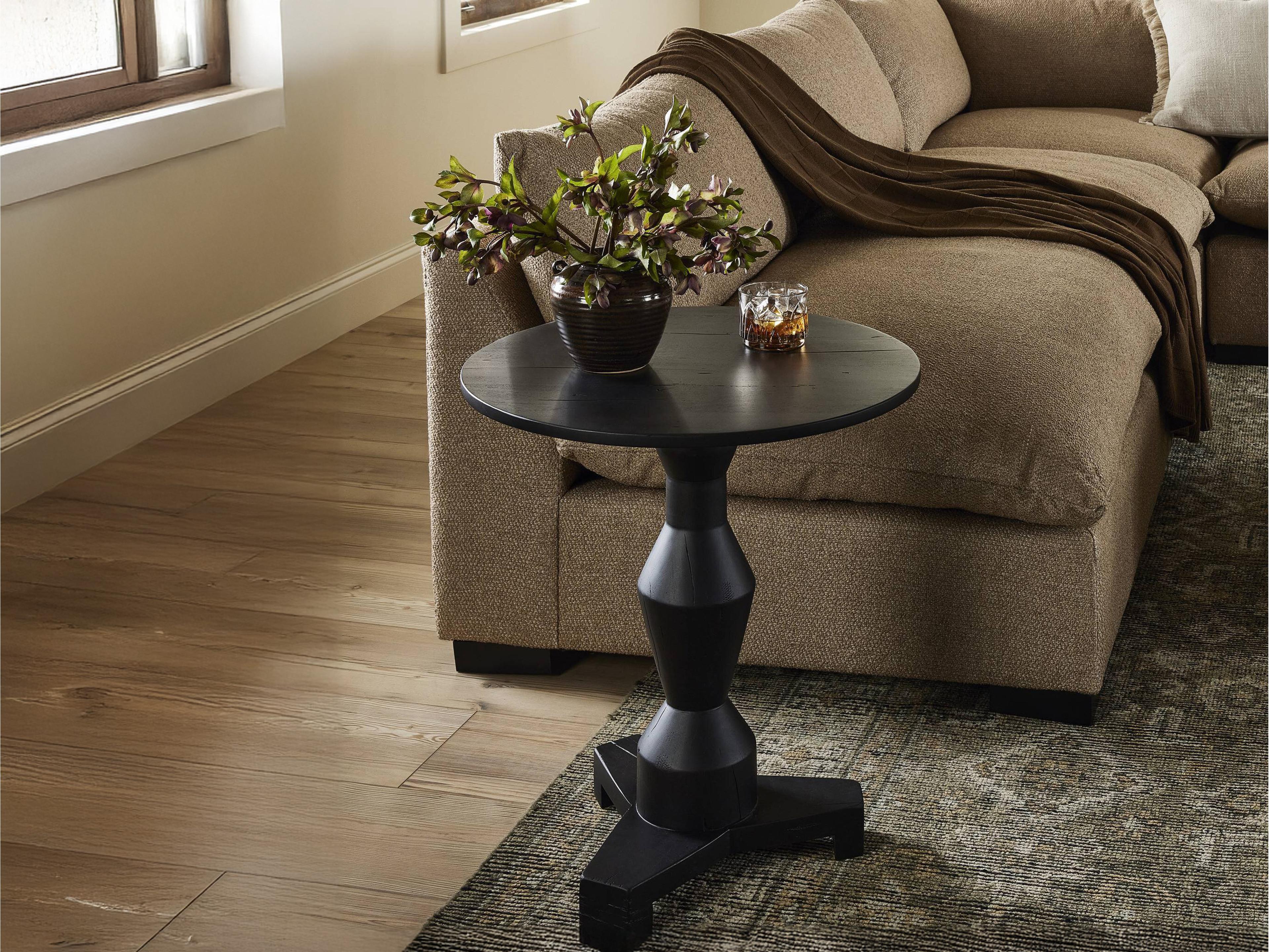 Four Hands Harmon Rivi Round Wood End Table