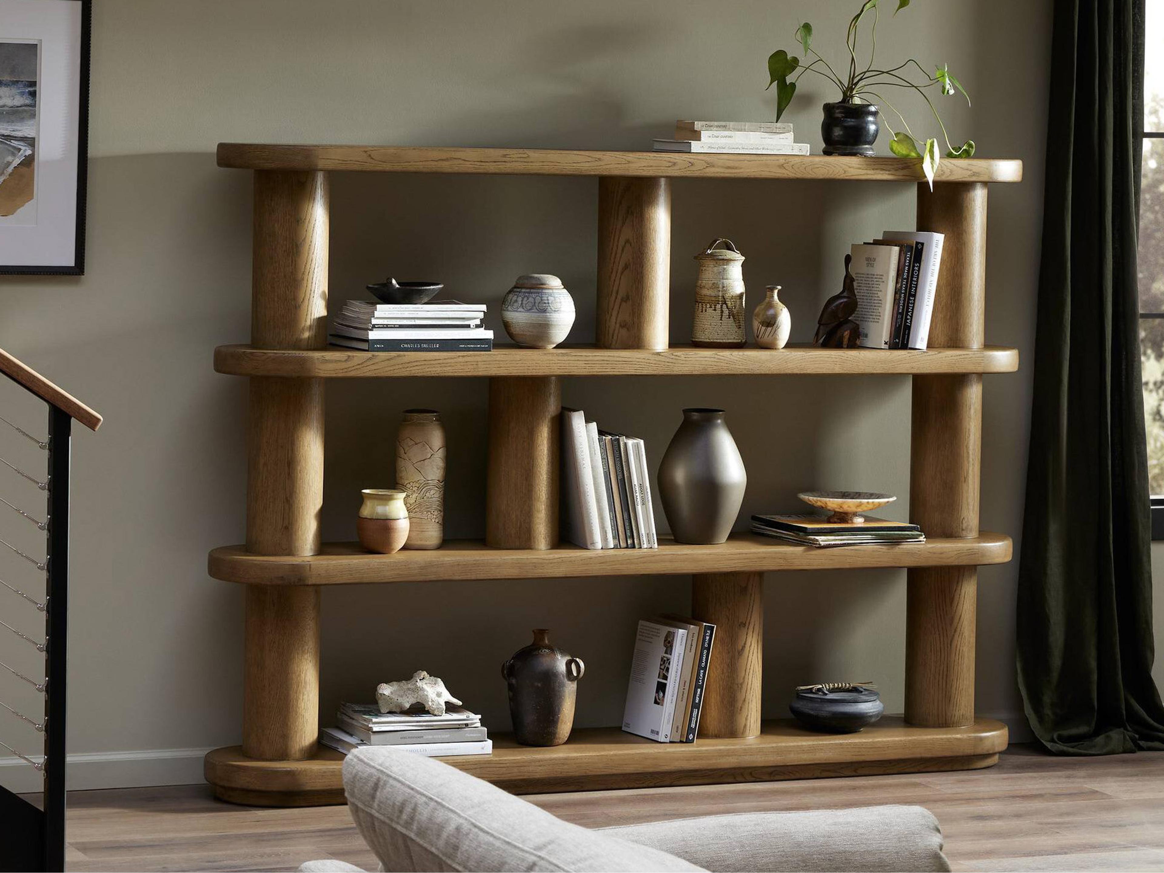 Four Hands Bolton Smoked Oak Veneer Bookcase