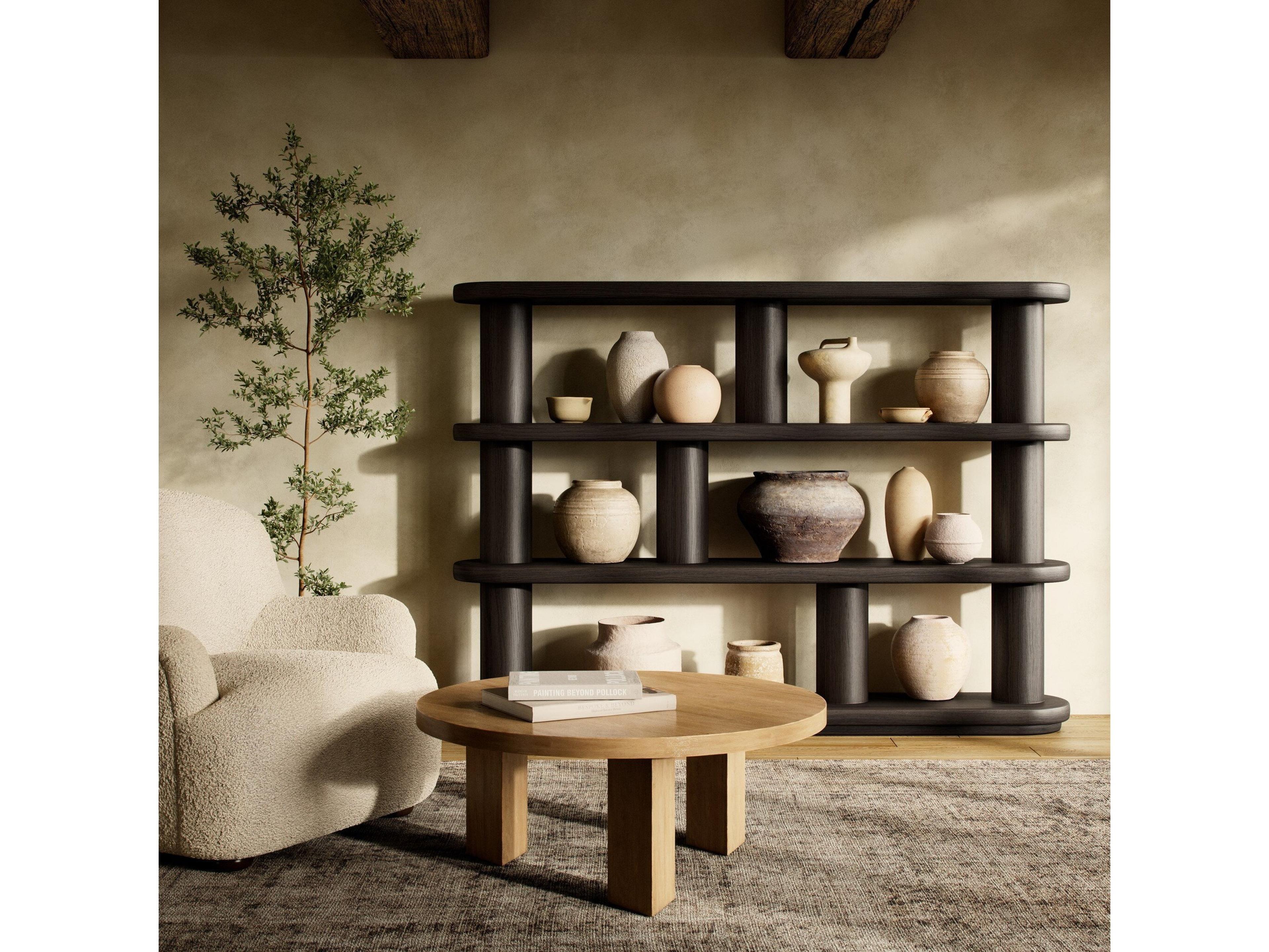 Four Hands Bolton Luciana Ebony Oak Veneer Bookcase