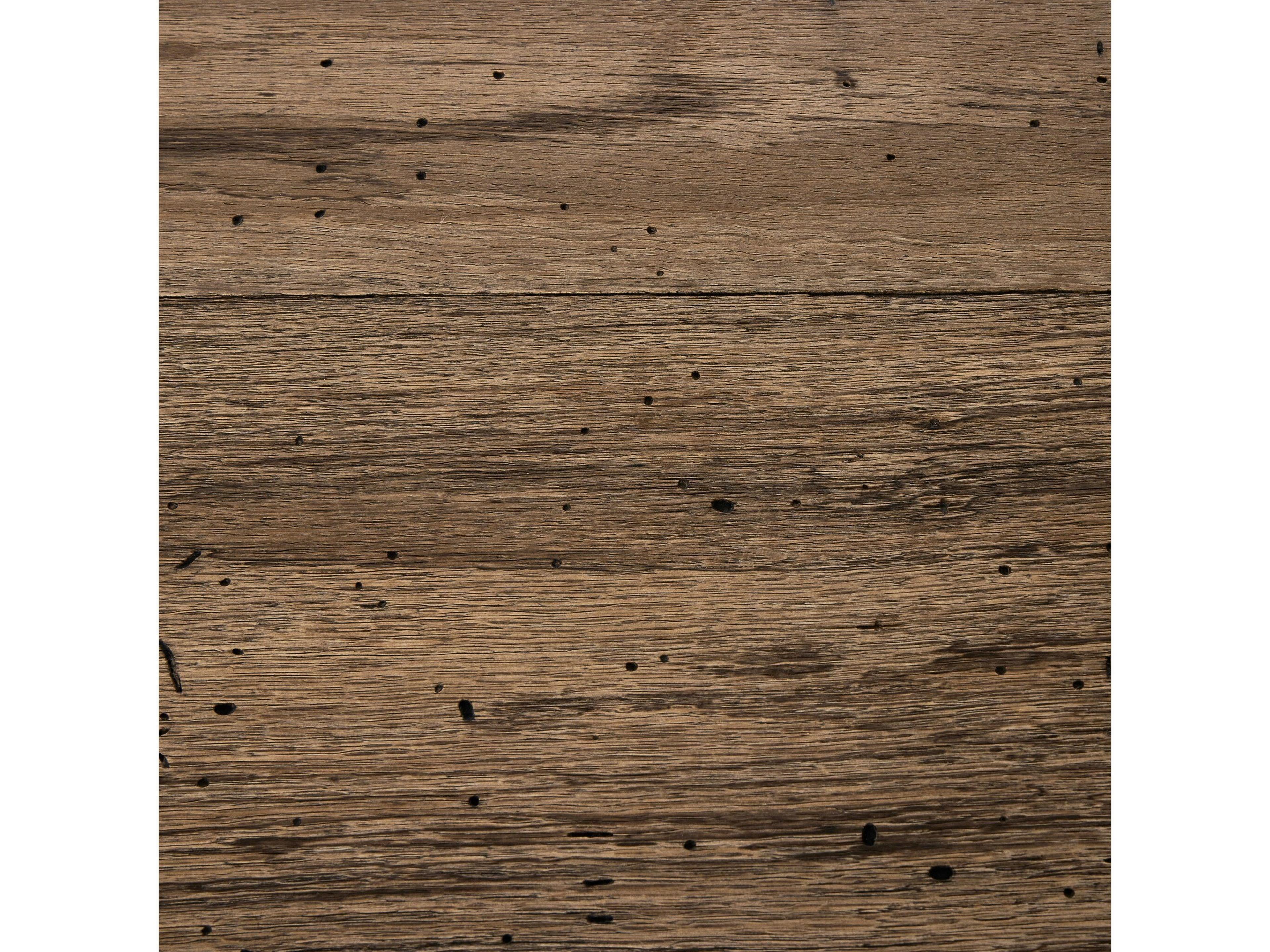 Four Hands Wesson Rectangular Rustic Wormwood Oak Black Mdf Dining Table